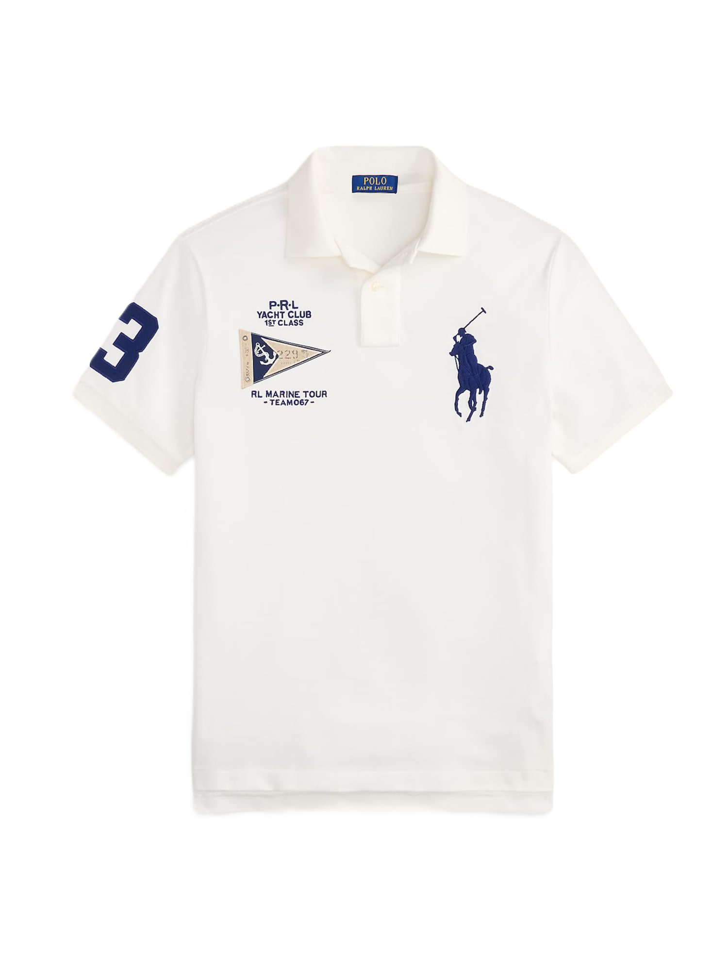 Polo Ralph Lauren Tricou bej / albastru închis / alb