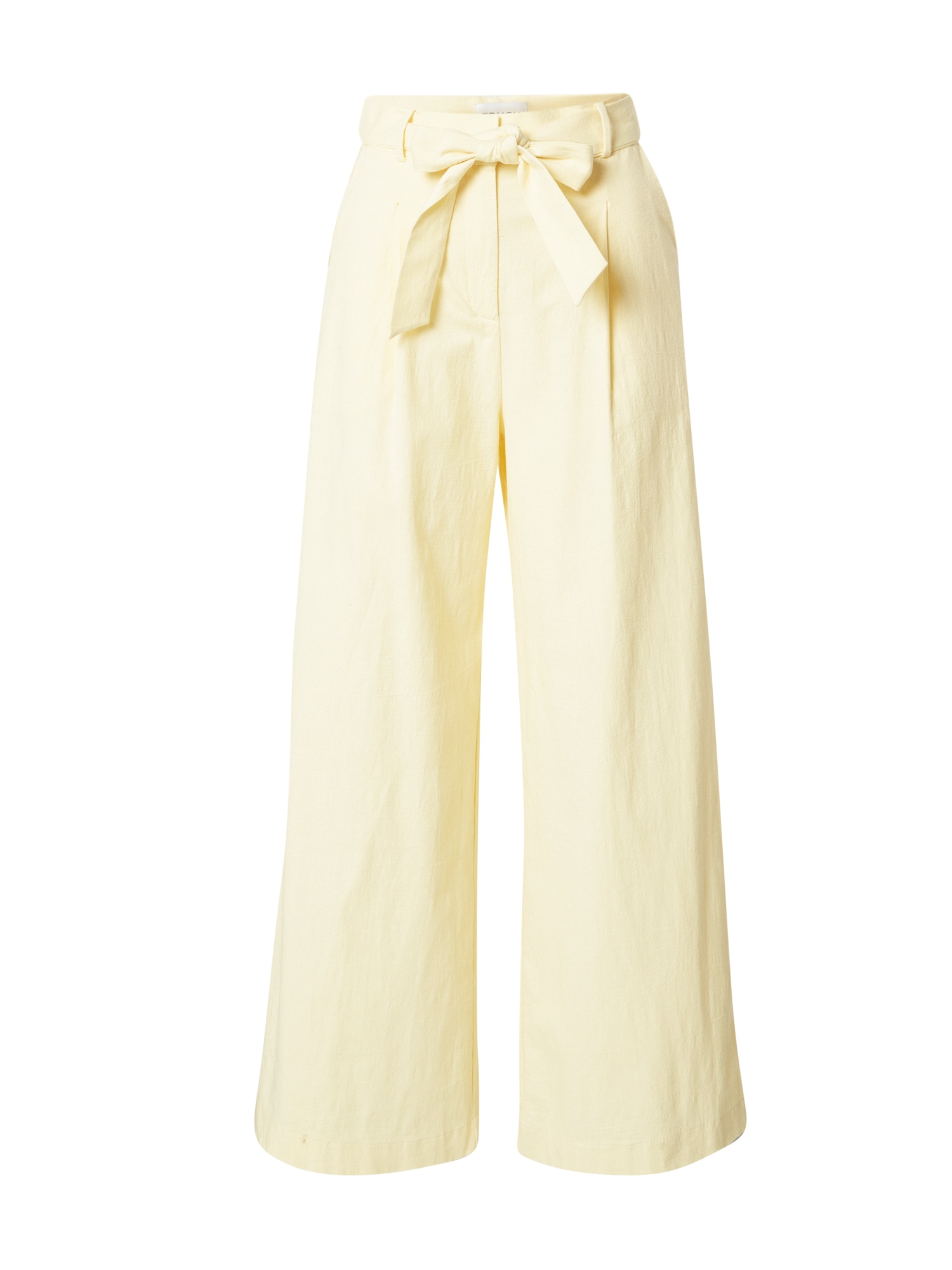 FRNCH PARIS Klostuotos kelnės 'Parvedy' pastelinė geltona