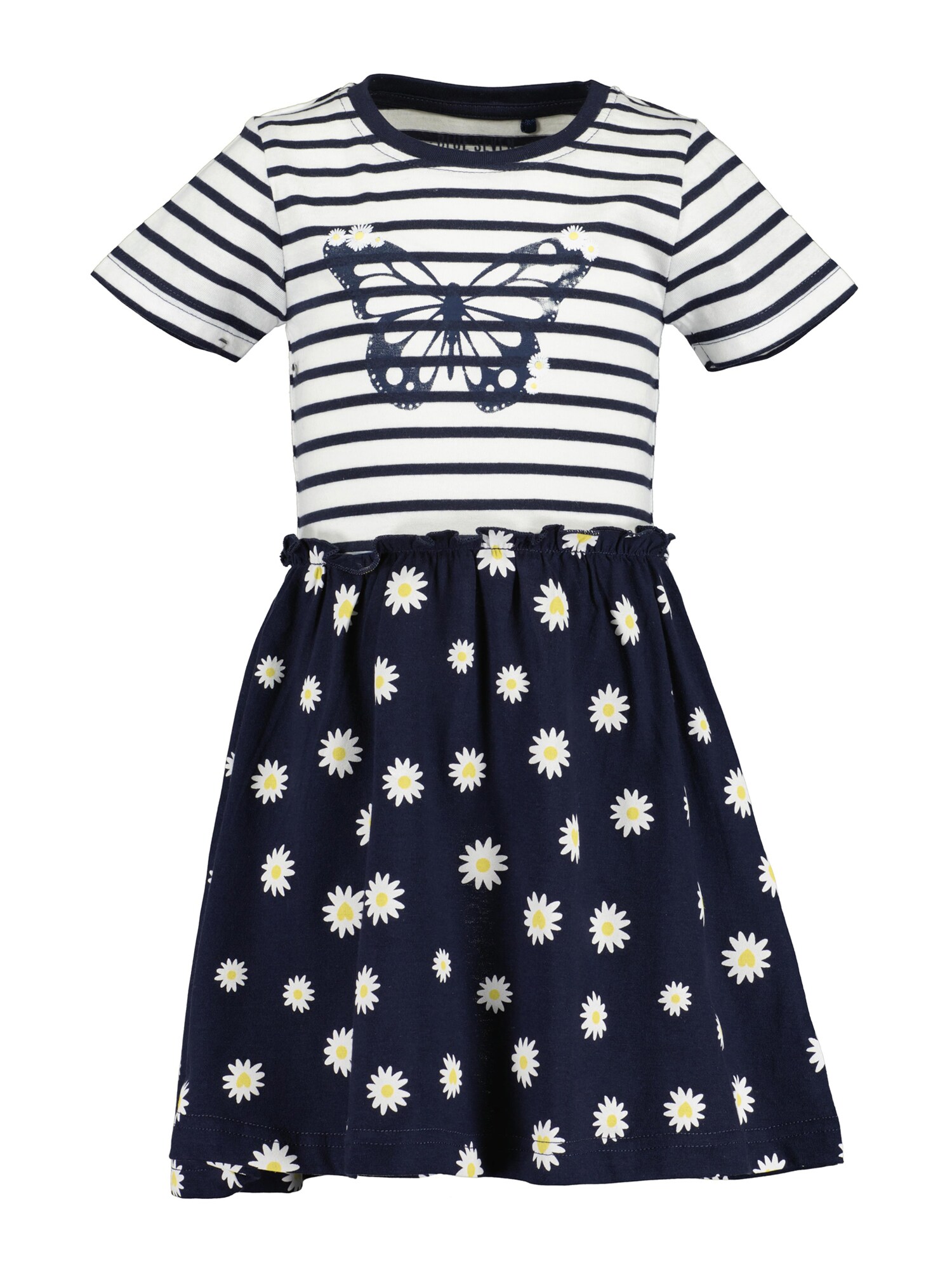 BLUE SEVEN Rochie  bleumarin / galben / alb