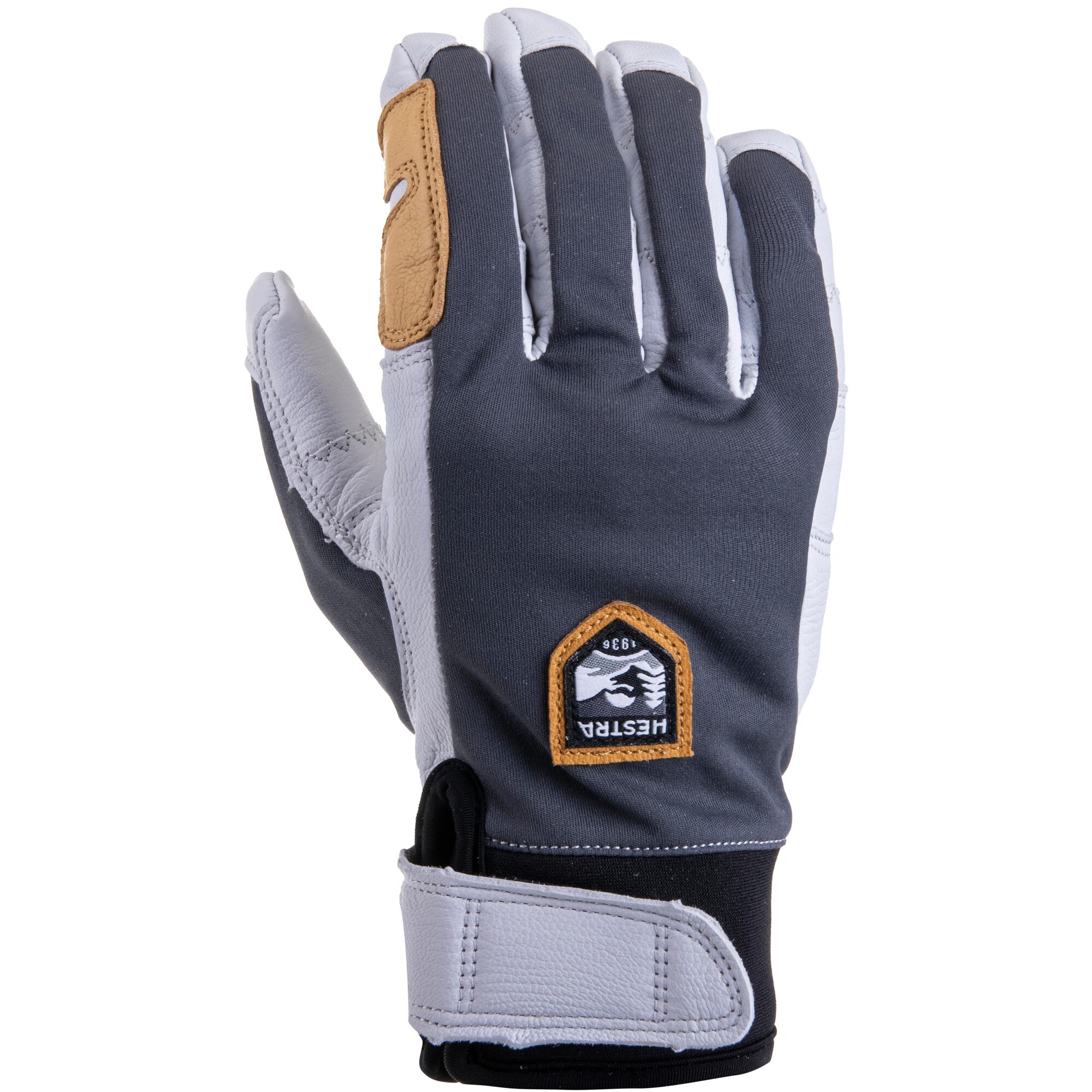 Hestra Luvas com dedos 'Ergo Grip Active'  camelo / antracite / preto / branco