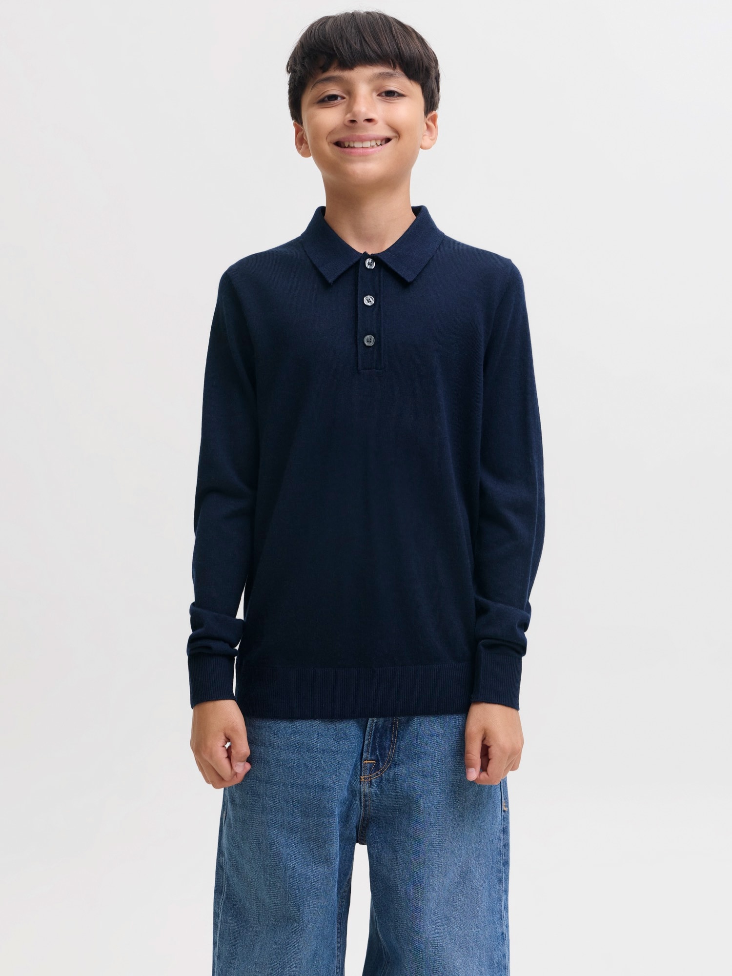Jack & Jones Junior Pulover JPRBLAMERINO bleumarin