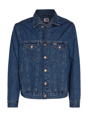 Tommy Jeans Tussenjas ‘Ryan’ Blauw denim / Rood / Wit