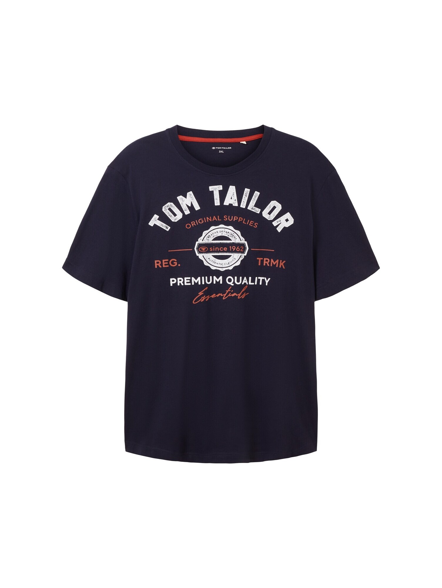 TOM TAILOR Men + Póló  tengerészkék / piros / fehér akciós termékkép 1