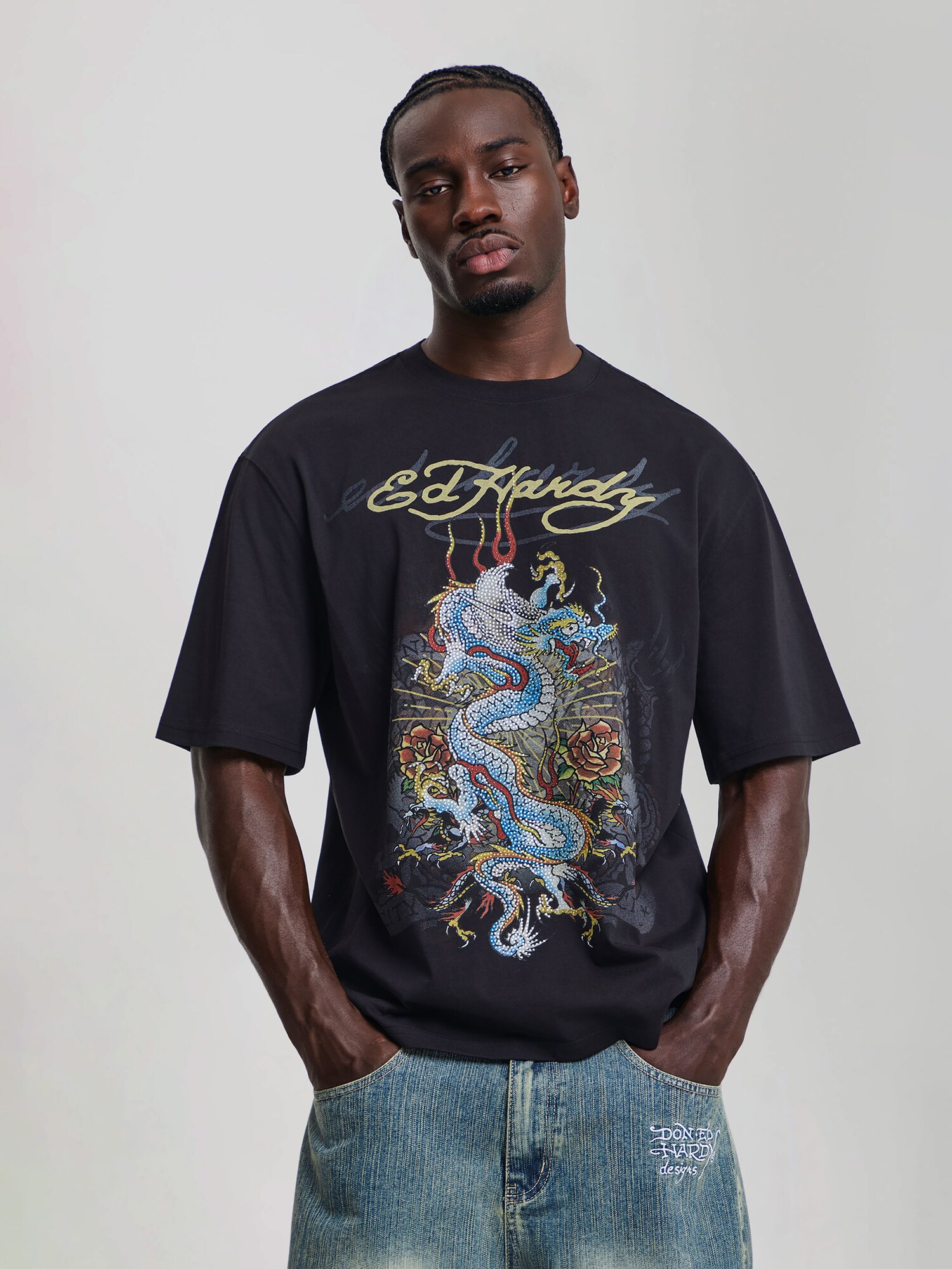 T-shirt ljusblå / röd / svart