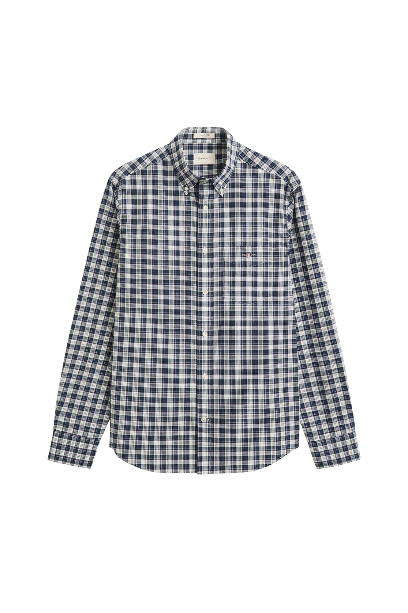 GANT Cămașă bleumarin / verde smarald / alb
