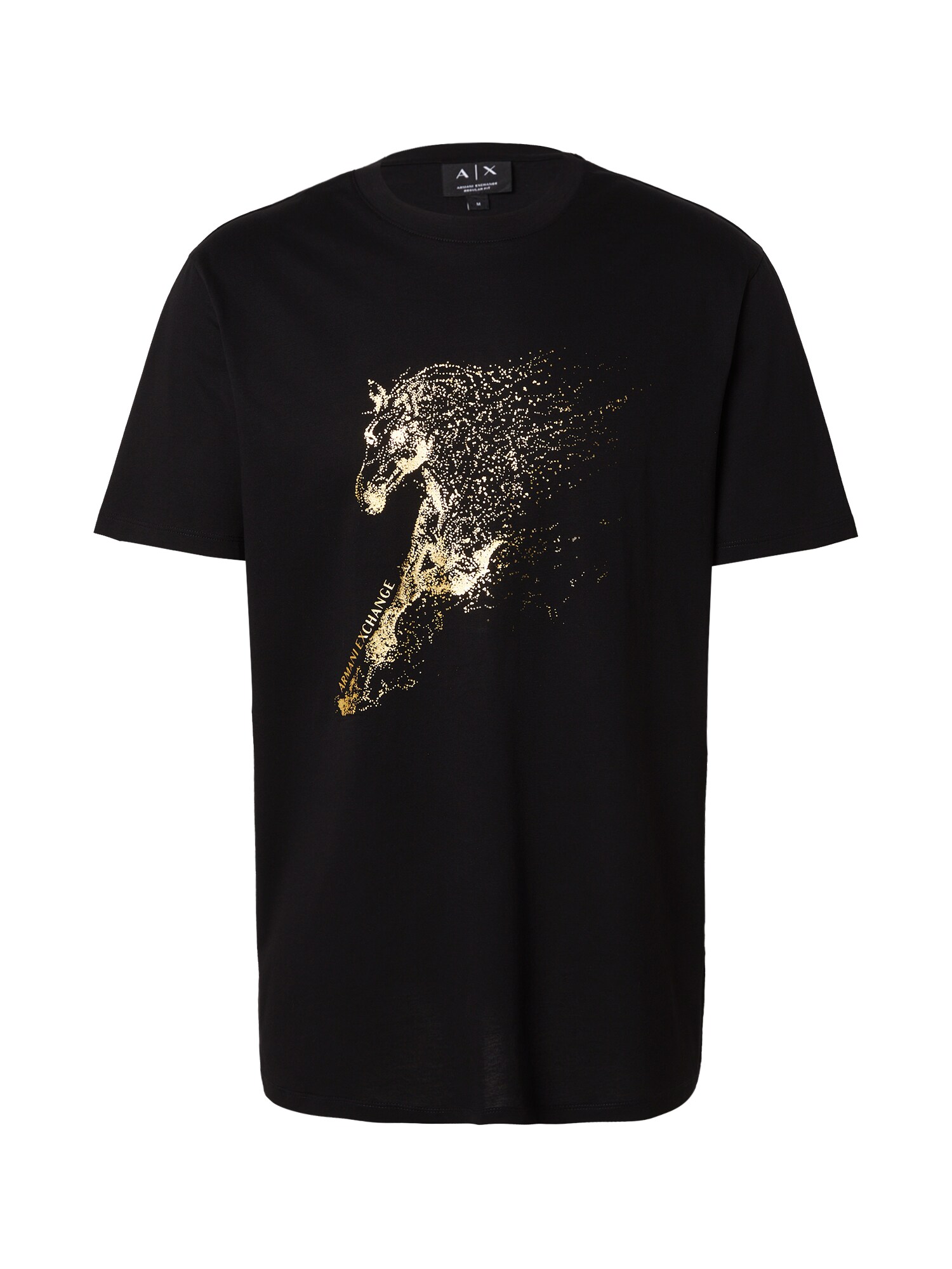ARMANI EXCHANGE Tricou  auriu / negru