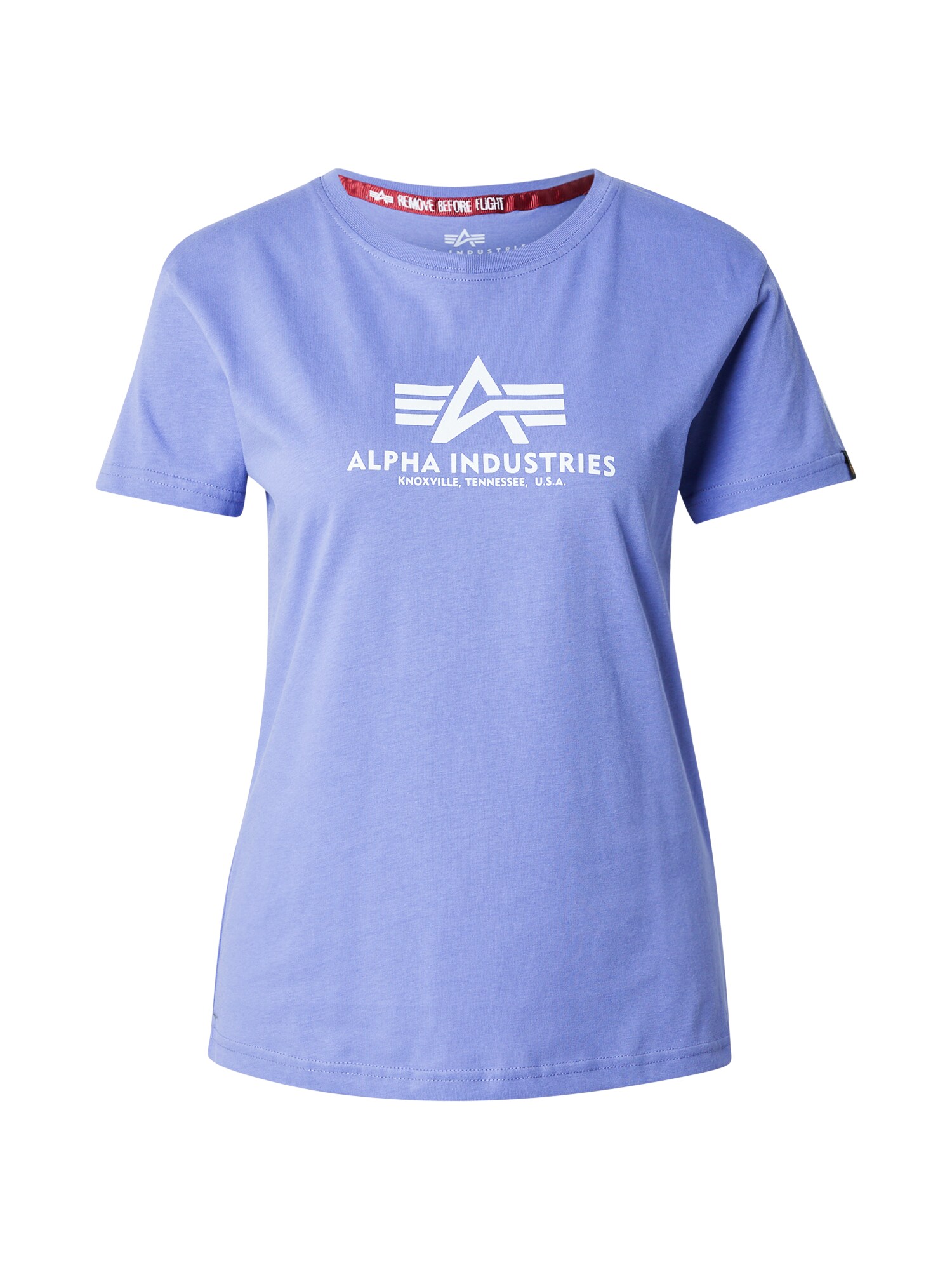 ALPHA INDUSTRIES Tričko  modrofialová / biela