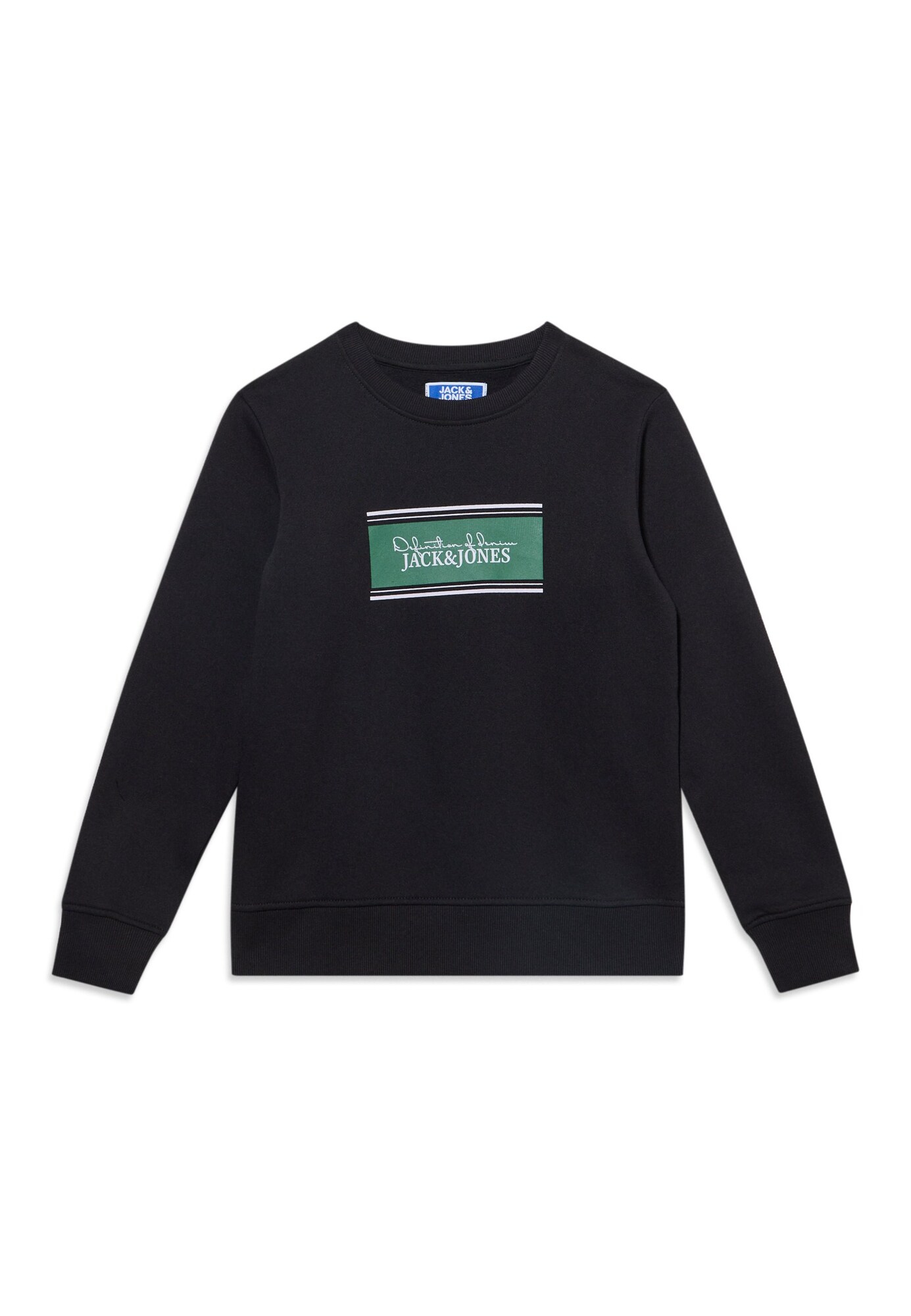 Jack & Jones Junior Bluză de molton JJBUSTER verde pin / negru / alb murdar