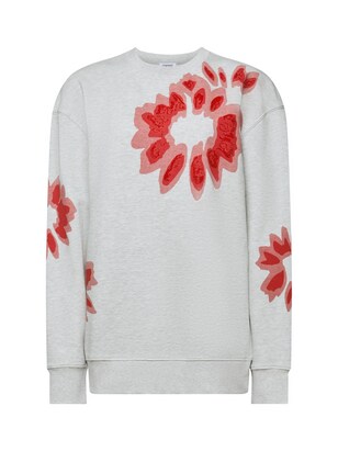 Esprit Sweatshirt Lichtgrijs / Rood gemêleerd