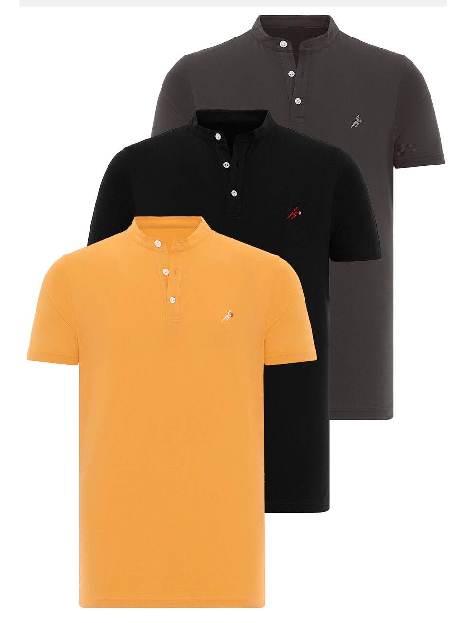 T-shirt gul / grå / röd / svart
