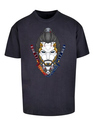 F4NT4STIC Shirt ‘Cyberpunk Samurai ‘ Blauw / Gemengde kleuren