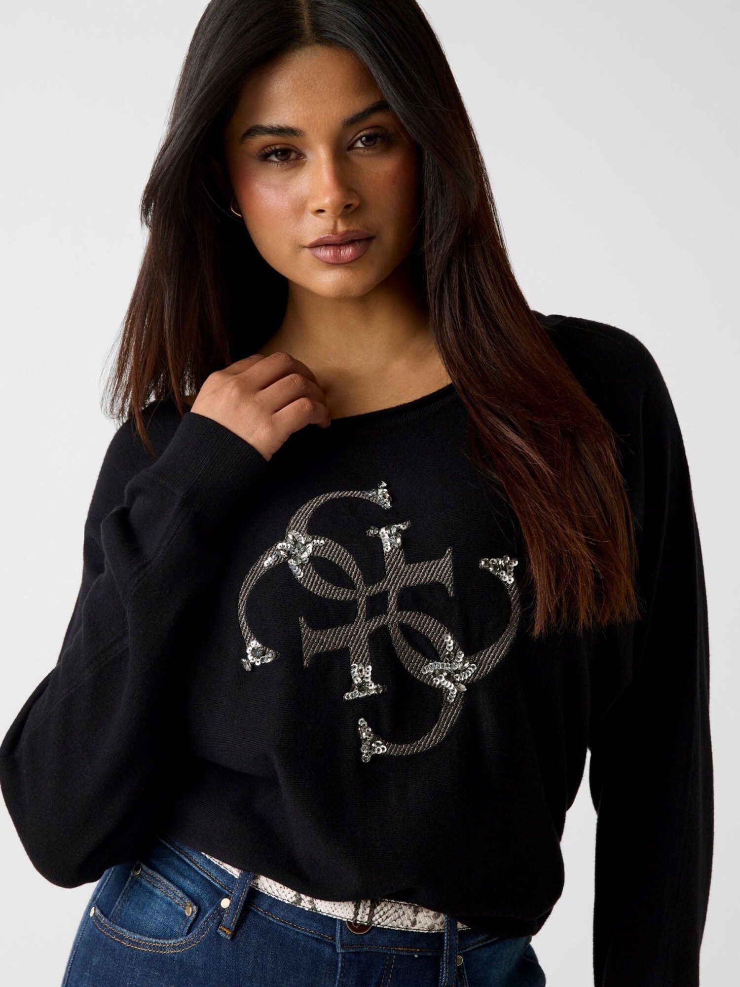 GUESS Jersey 'Maglieria W6YR27Z0975' negro – imagen 3