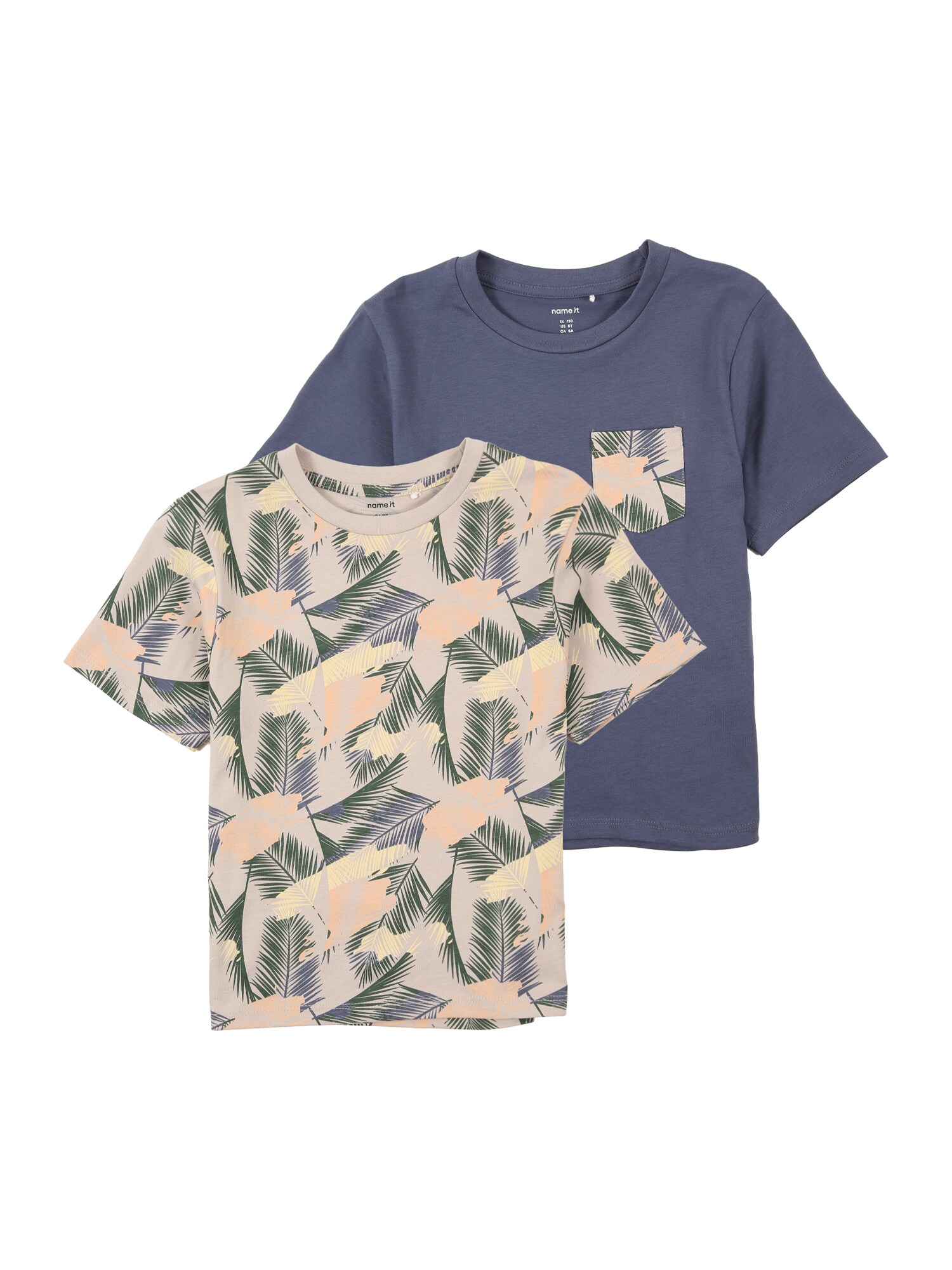 NAME IT Tricou 'NKMVALMAS'  nisipiu / safir / verde pin / portocaliu