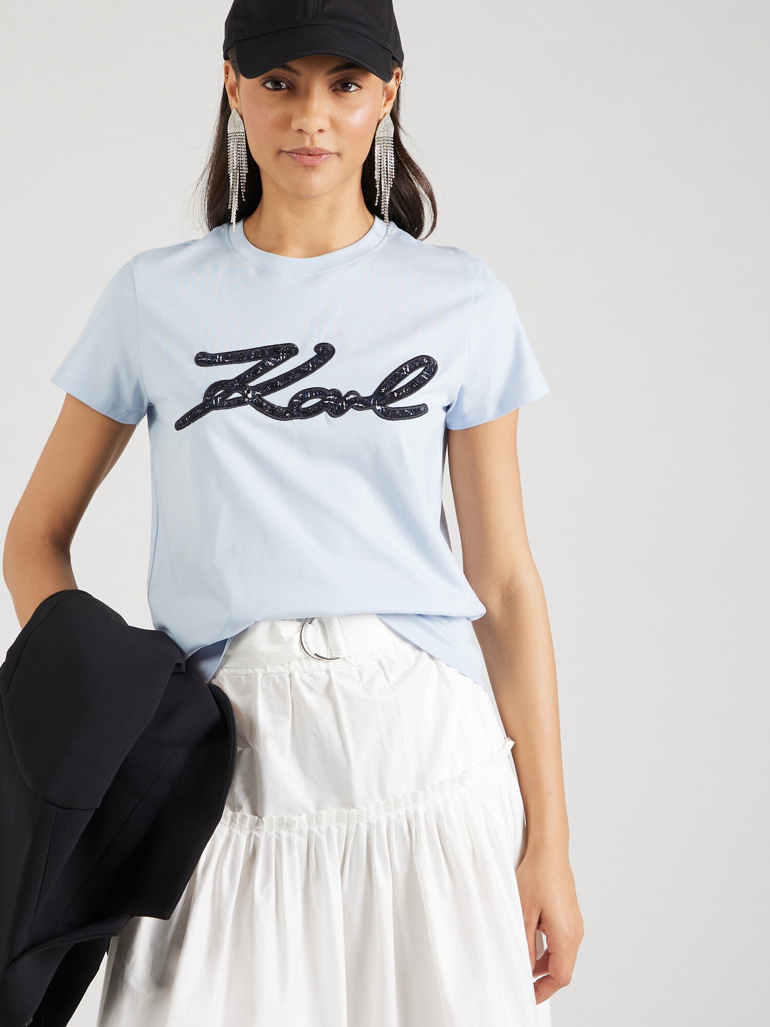 Karl Lagerfeld Póló  galambkék / fekete termék 2. képe