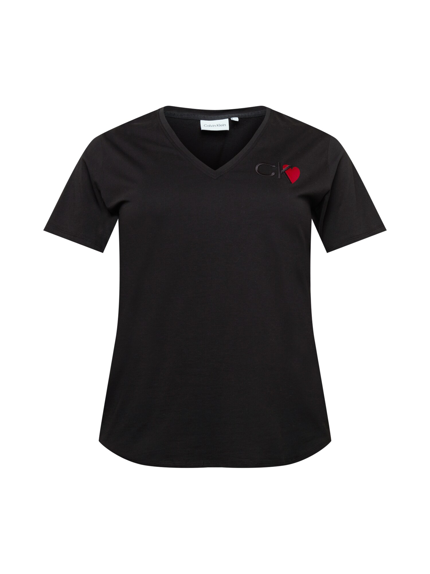 Calvin Klein Curve Marškinėliai 'VALENTINES' juoda / raudona
