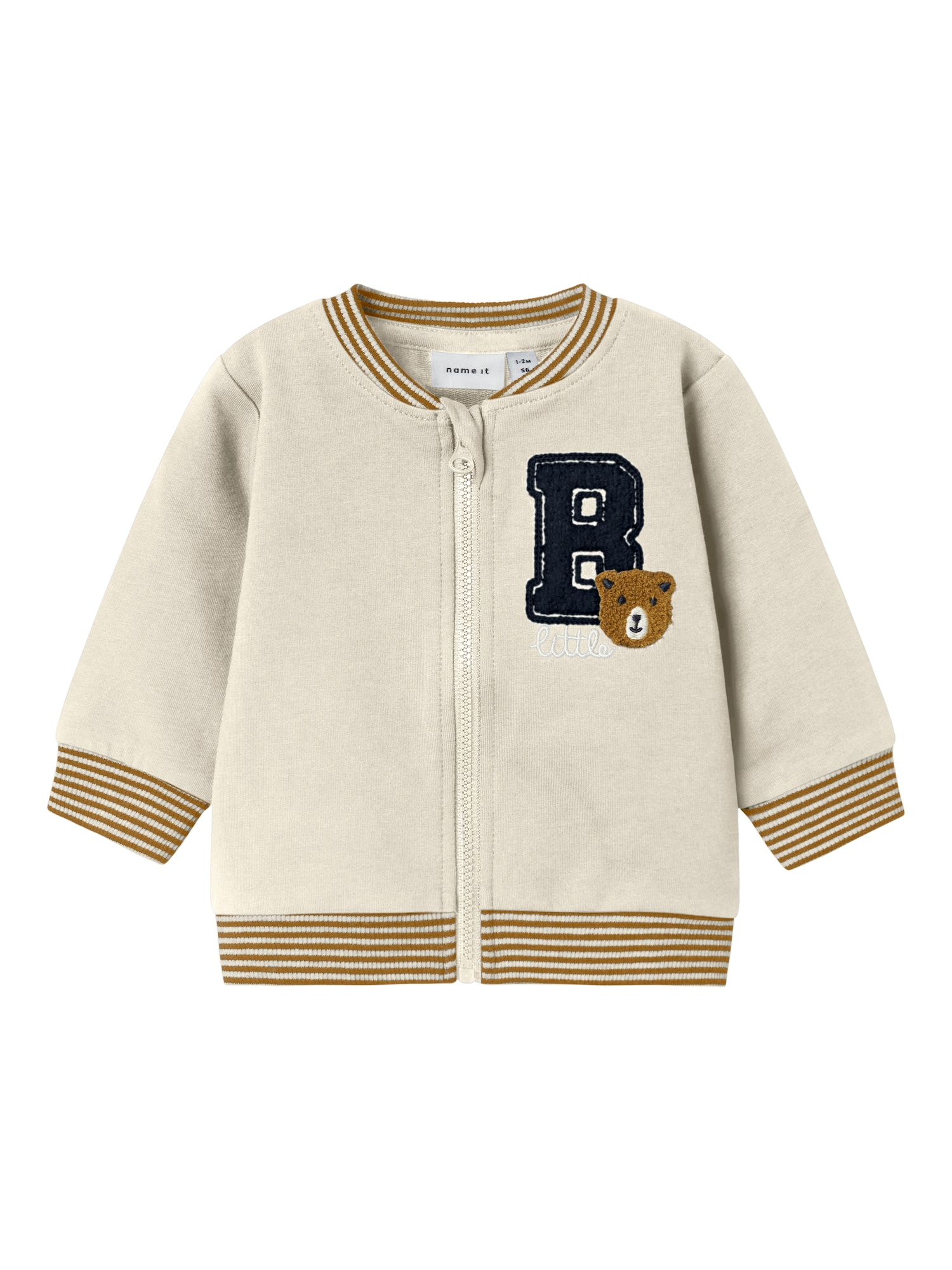 NAME IT Tréning dzseki 'NBMKIDDY'  bézs / tengerészkék / barna / fehér akciós termékkép 1