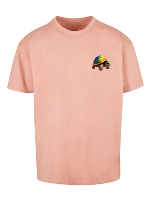 F4NT4STIC Shirt ‘Rainbow Turtle’ Zalm roze