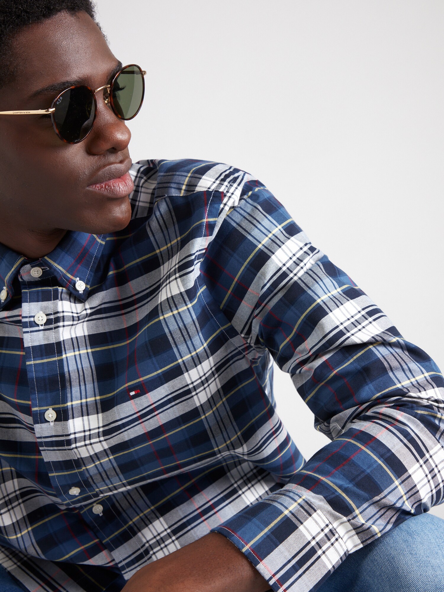 TOMMY HILFIGER Košeľa 'Heritage' námornícka modrá / žltá / červená / biela (obrázok 5)