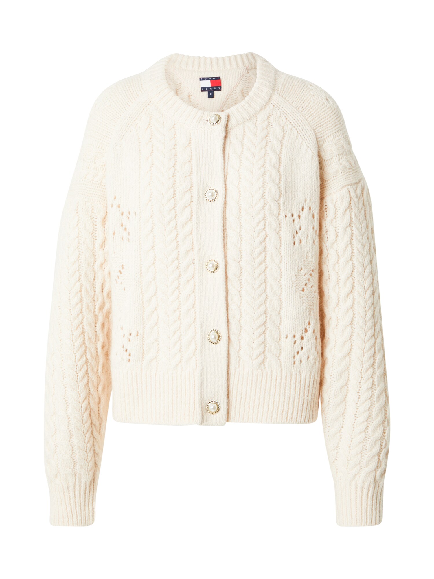 Tommy Jeans Geacă tricotată  crem