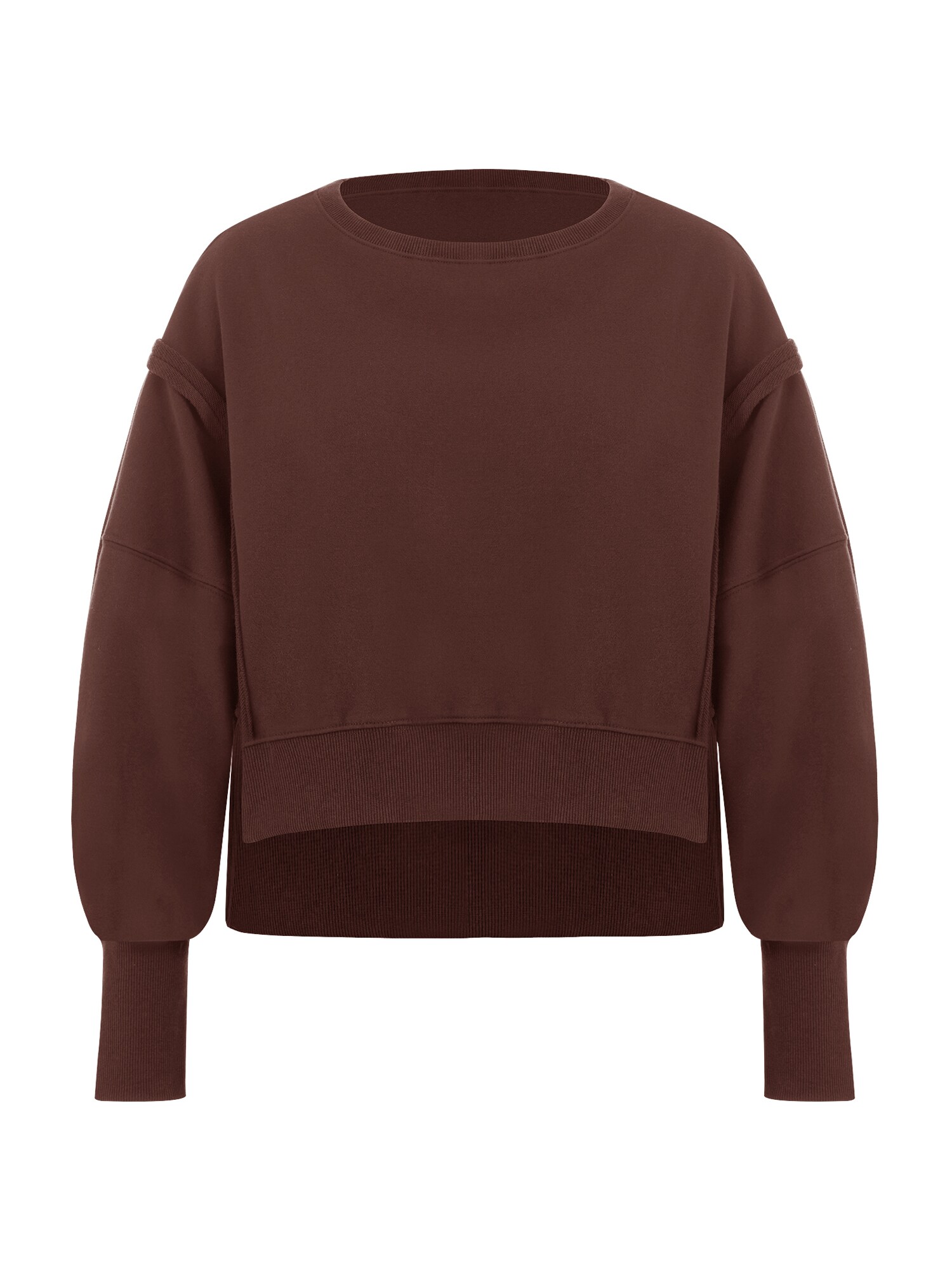 Imily Bela Bluză de molton  maro închis