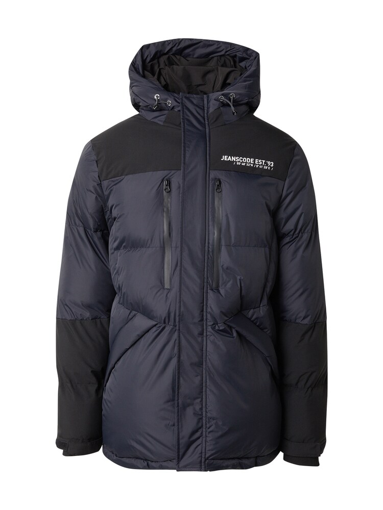 INDICODE JEANS Winterparka 'Kayce' Herren Größe S navy / schwarz / wollweiß