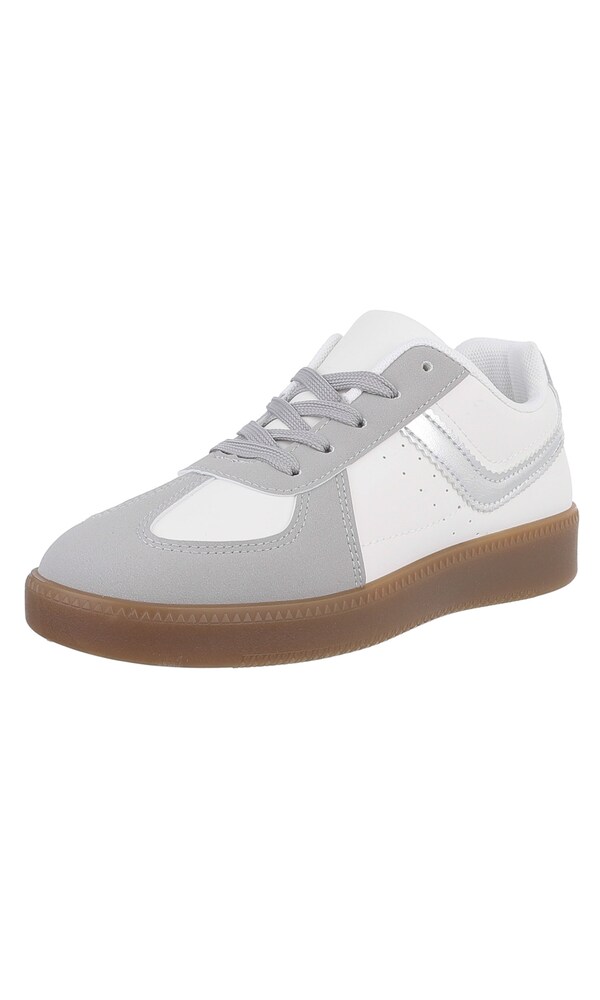 Ital-Design Sneaker Damen Größe 40 grau / silber / weiß