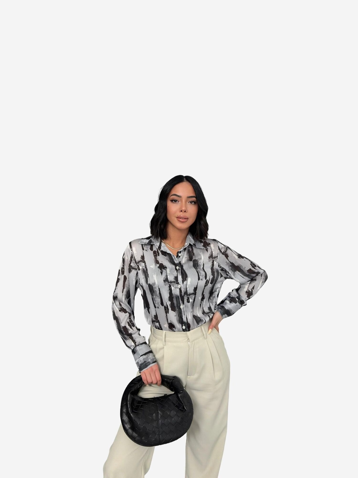 My fashion Majica siva / crna