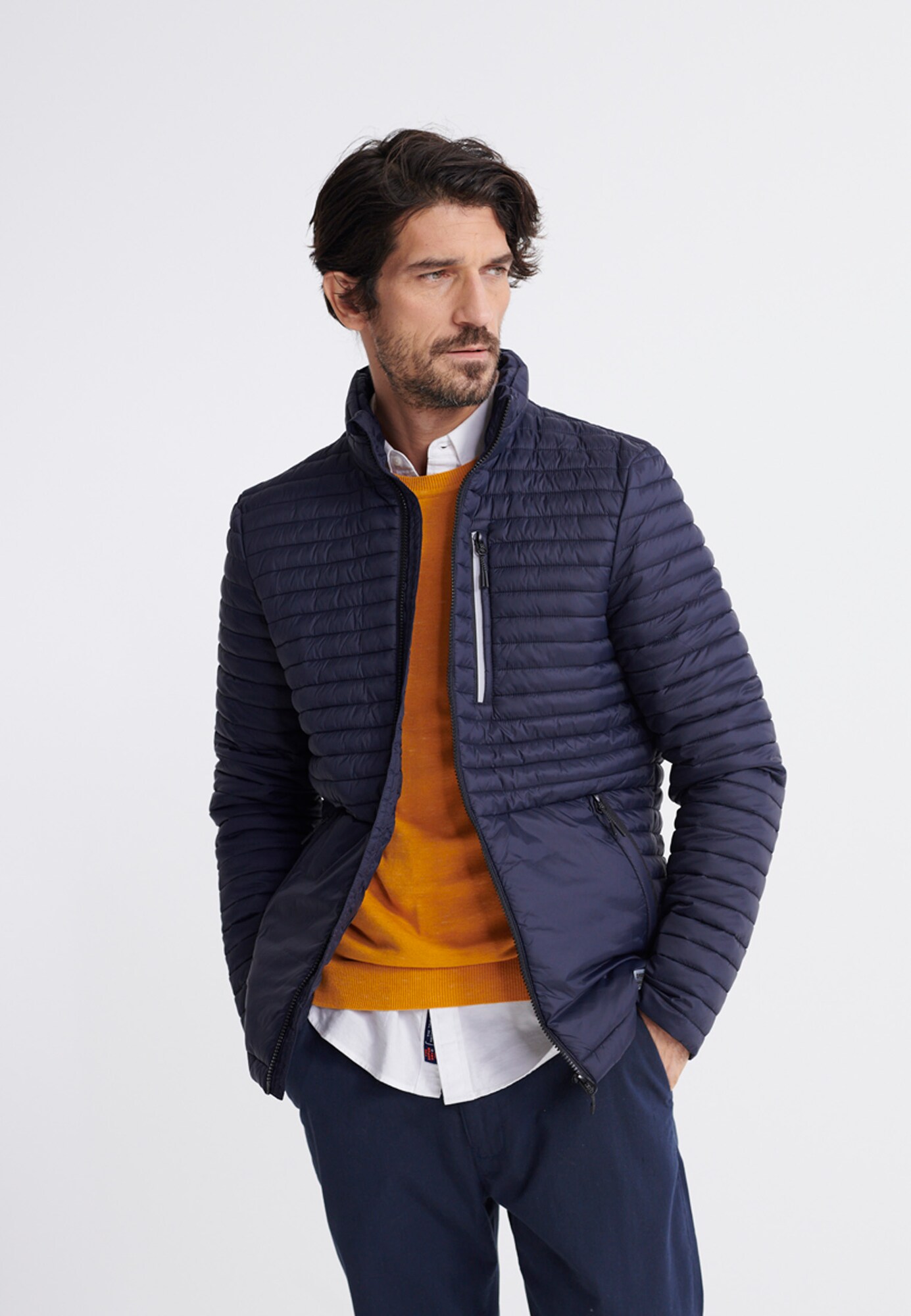 Superdry Demisezoninė striukė 'Verstaubare Fuji'  nakties mėlyna