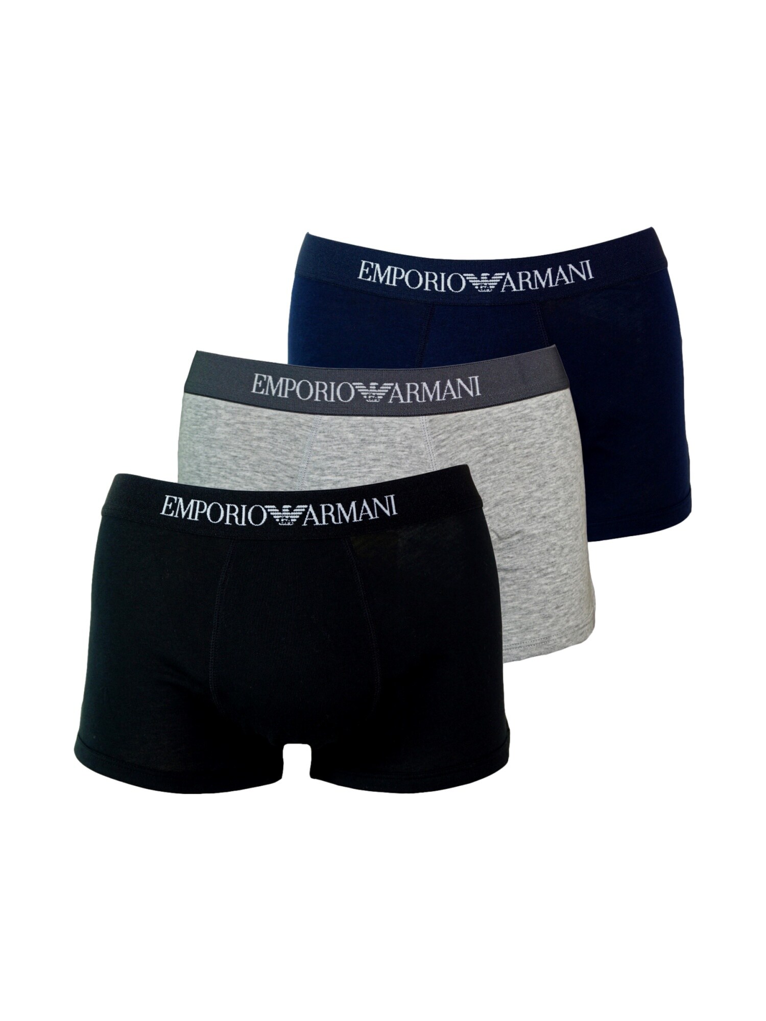Emporio Armani Boxerky námornícka modrá / sivá melírovaná / čierna / šedobiela