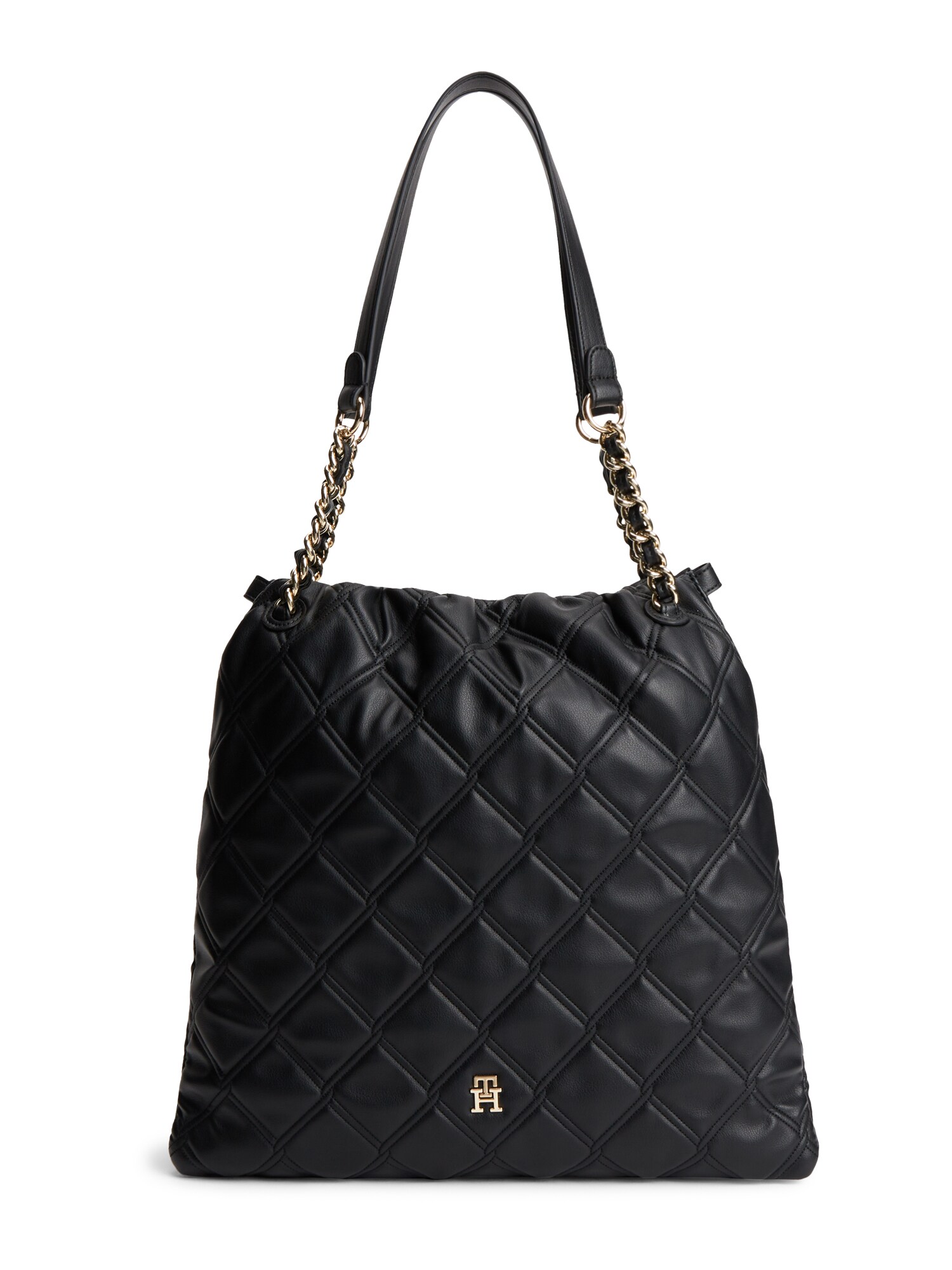 TOMMY HILFIGER Plase de cumpărături 'TH Monogram Quilted Tote'  negru