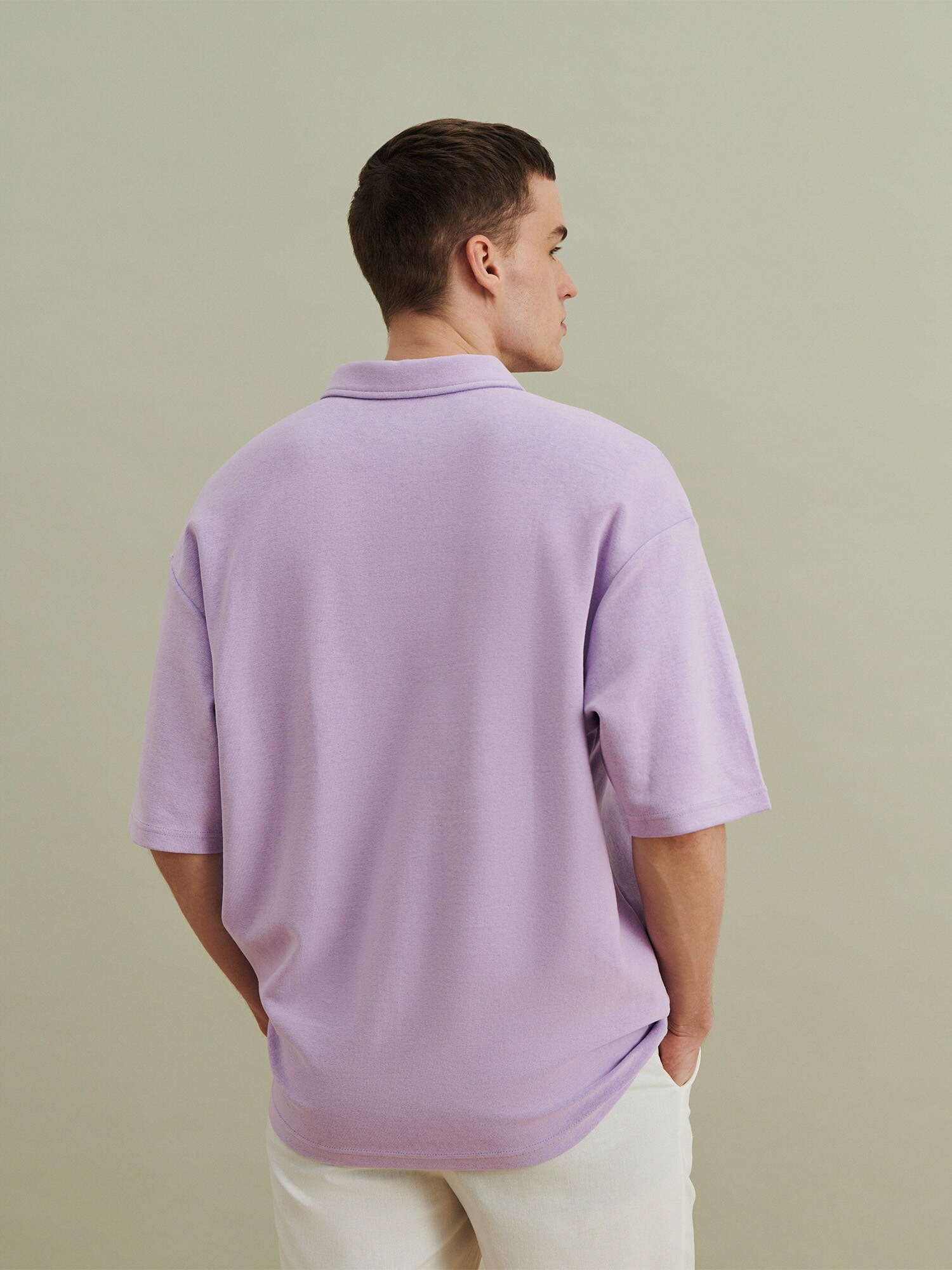 DAN FOX APPAREL Tričko 'Justin' fialová (obrázok 3)