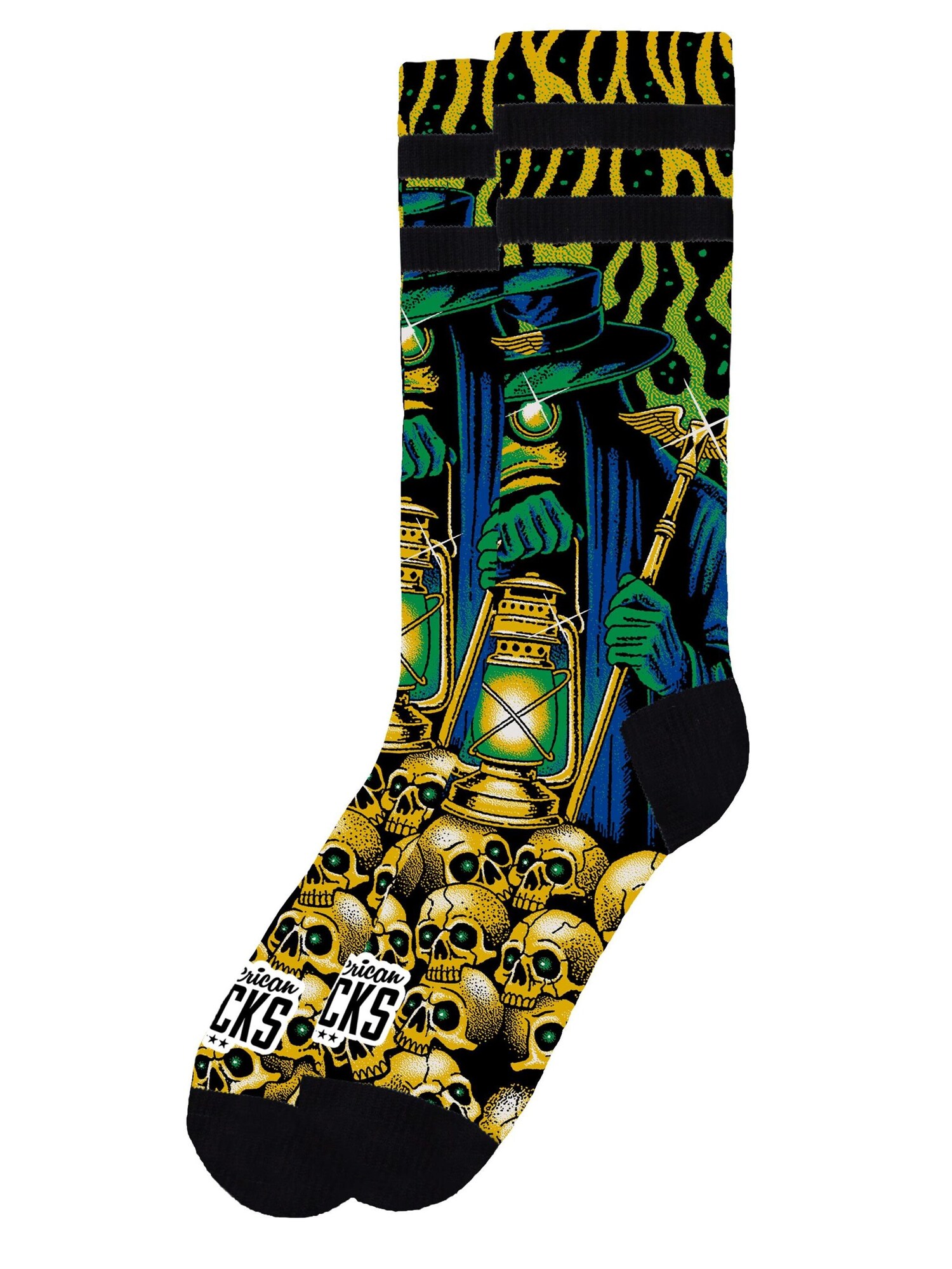 American Socks Calcetines 'Black plague'  verde