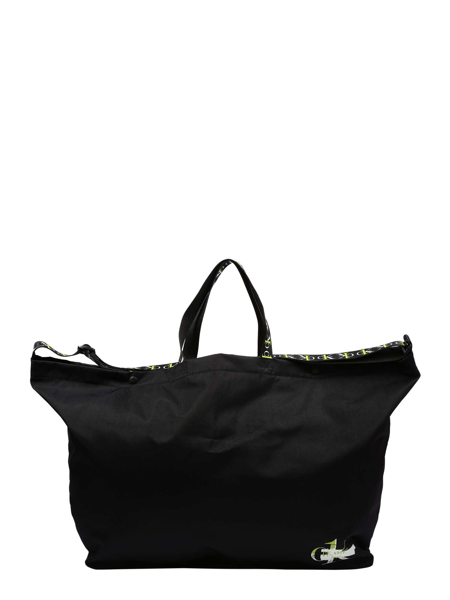 Calvin Klein Pirkinių krepšys  juoda / balta / neoninė geltona