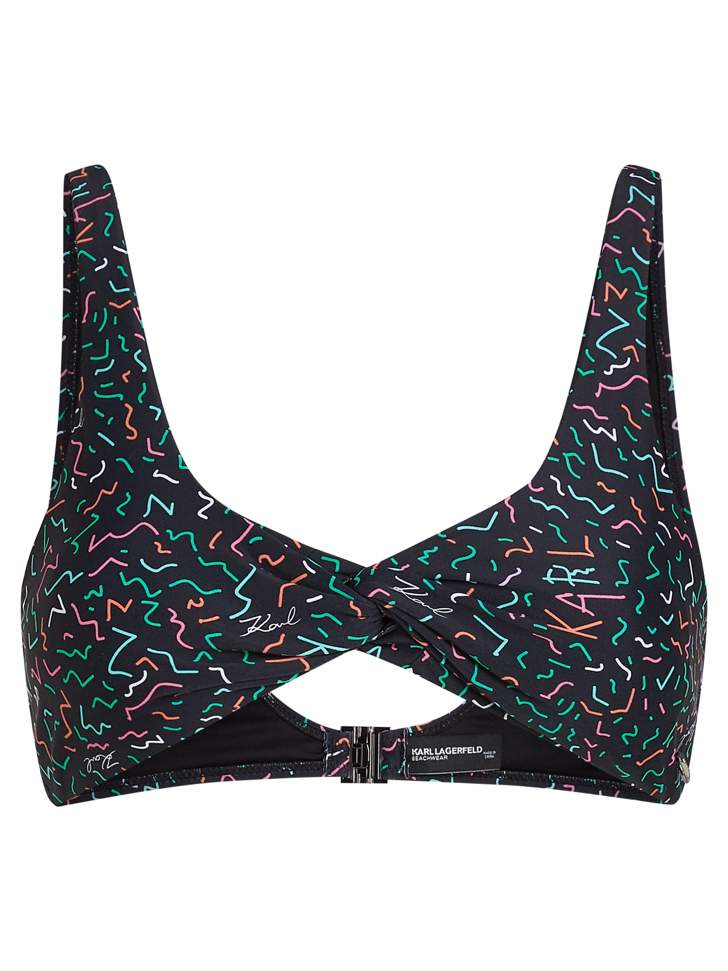 Karl Lagerfeld Bikini felső 'Geometric' kék / zöld / lila / narancs / fekete akciós termékkép 1