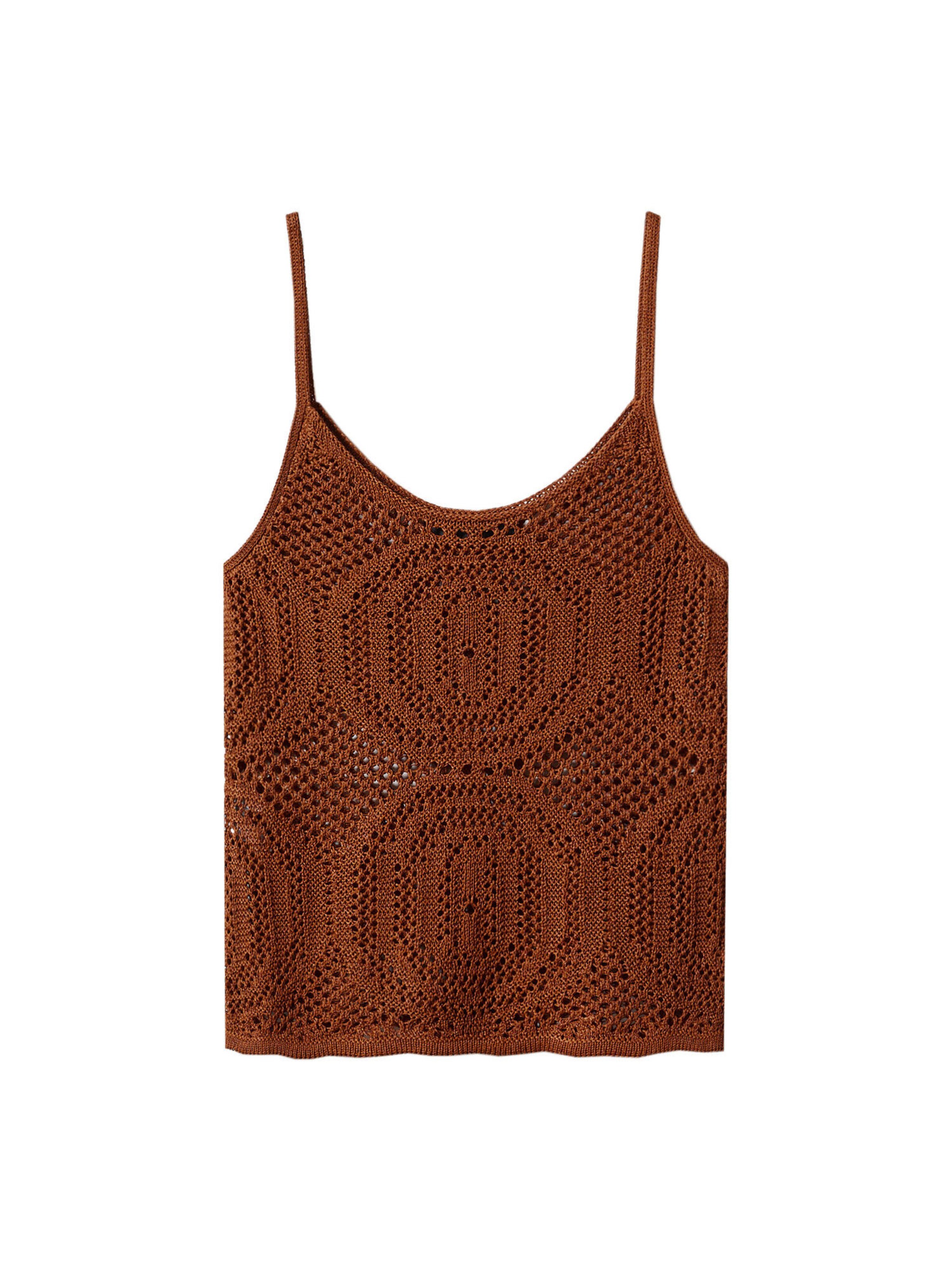 MANGO Top s naramenicama  smeđa