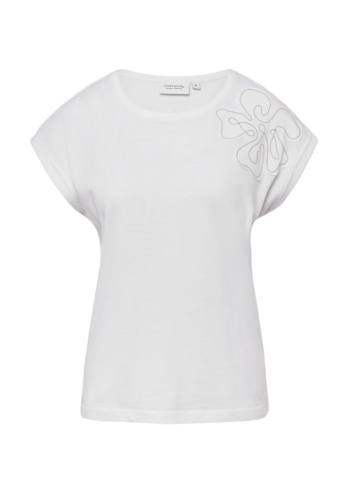 comma casual identity T-Shirt Damen Größe XXXL silber / weiß