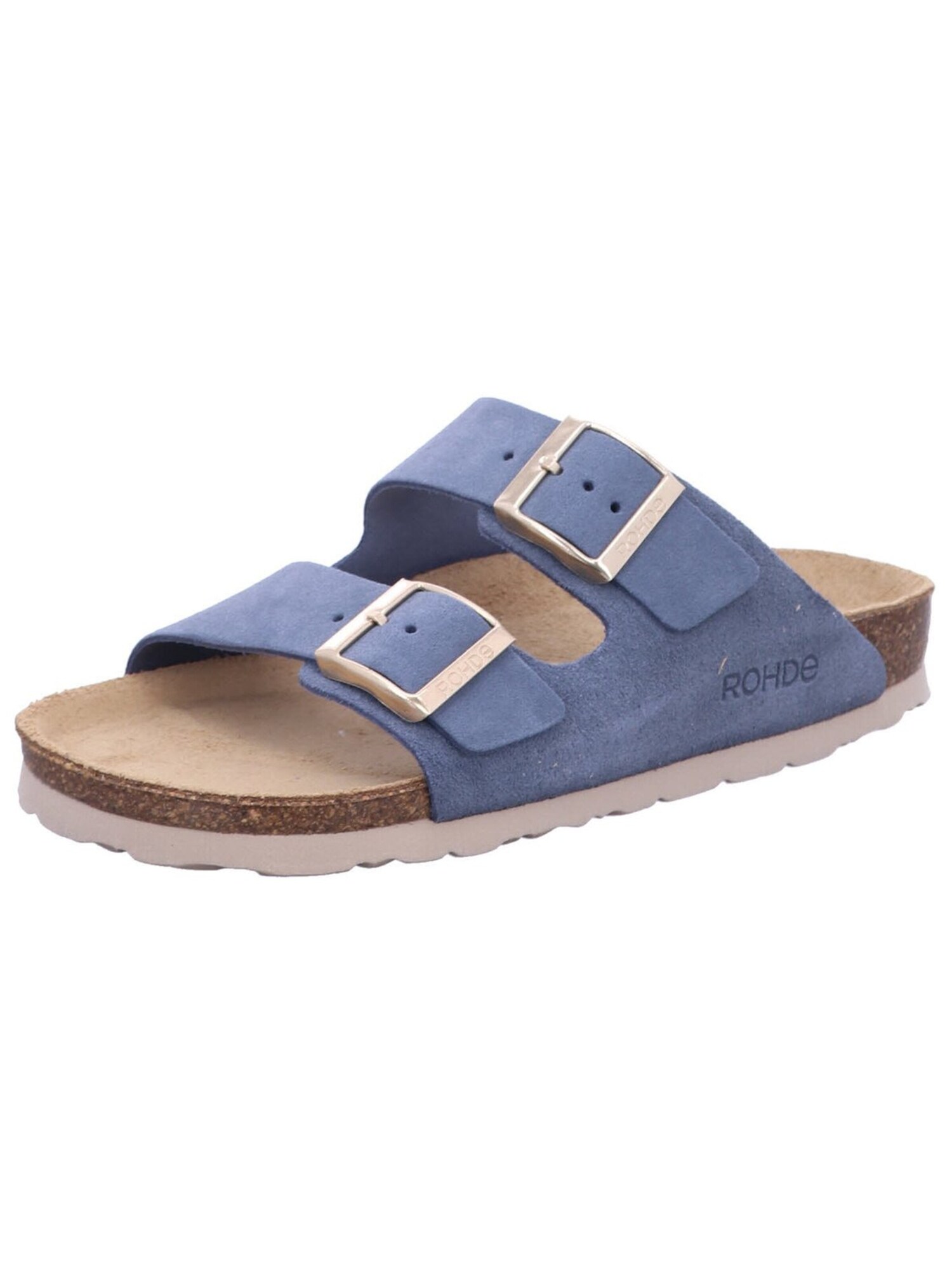 Rohde Muiltjes 'Pantolette Damen 5590/55 Echtleder In Blau' Blauw