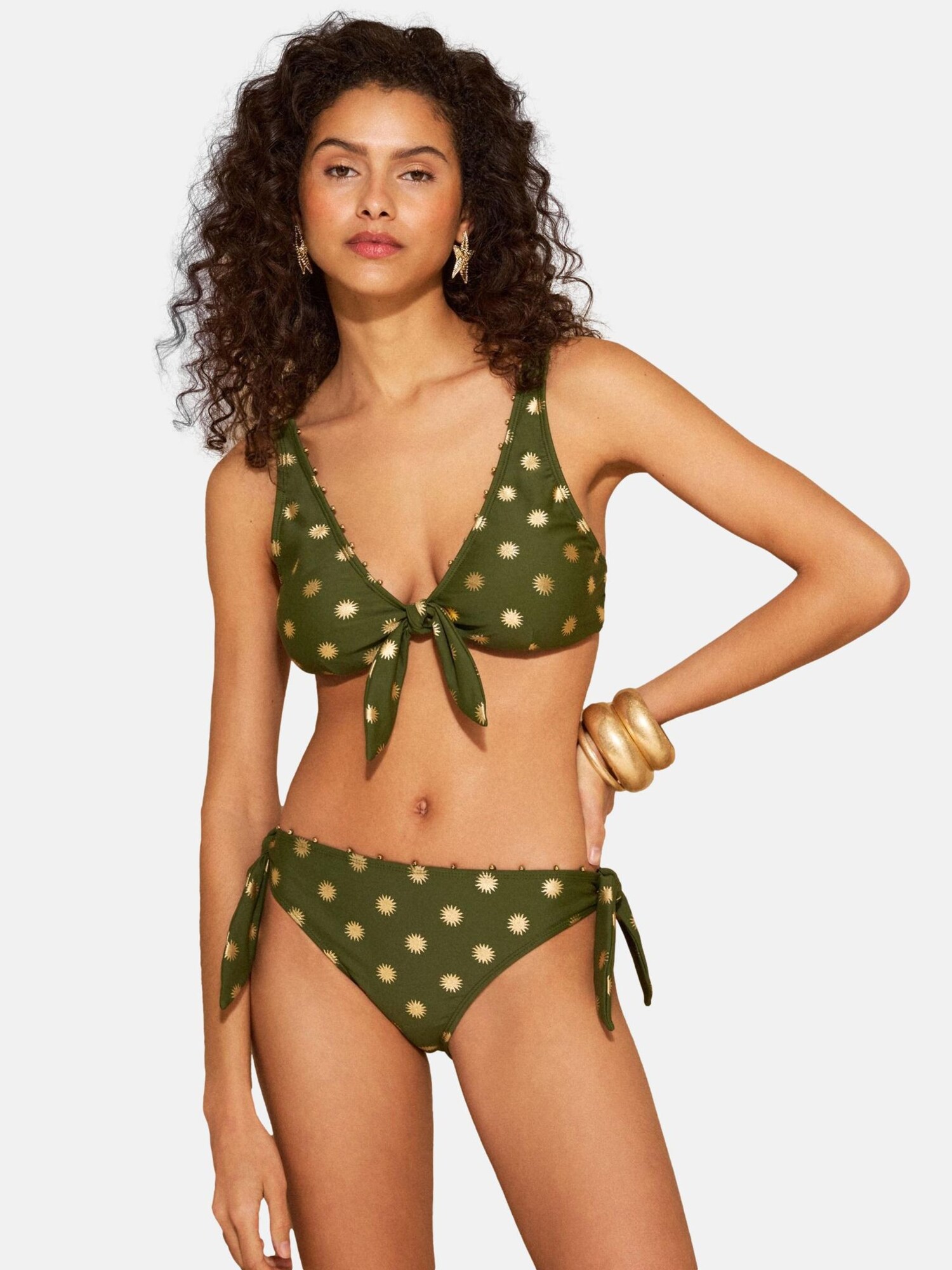 love & roses Sutien costum de baie  auriu / oliv