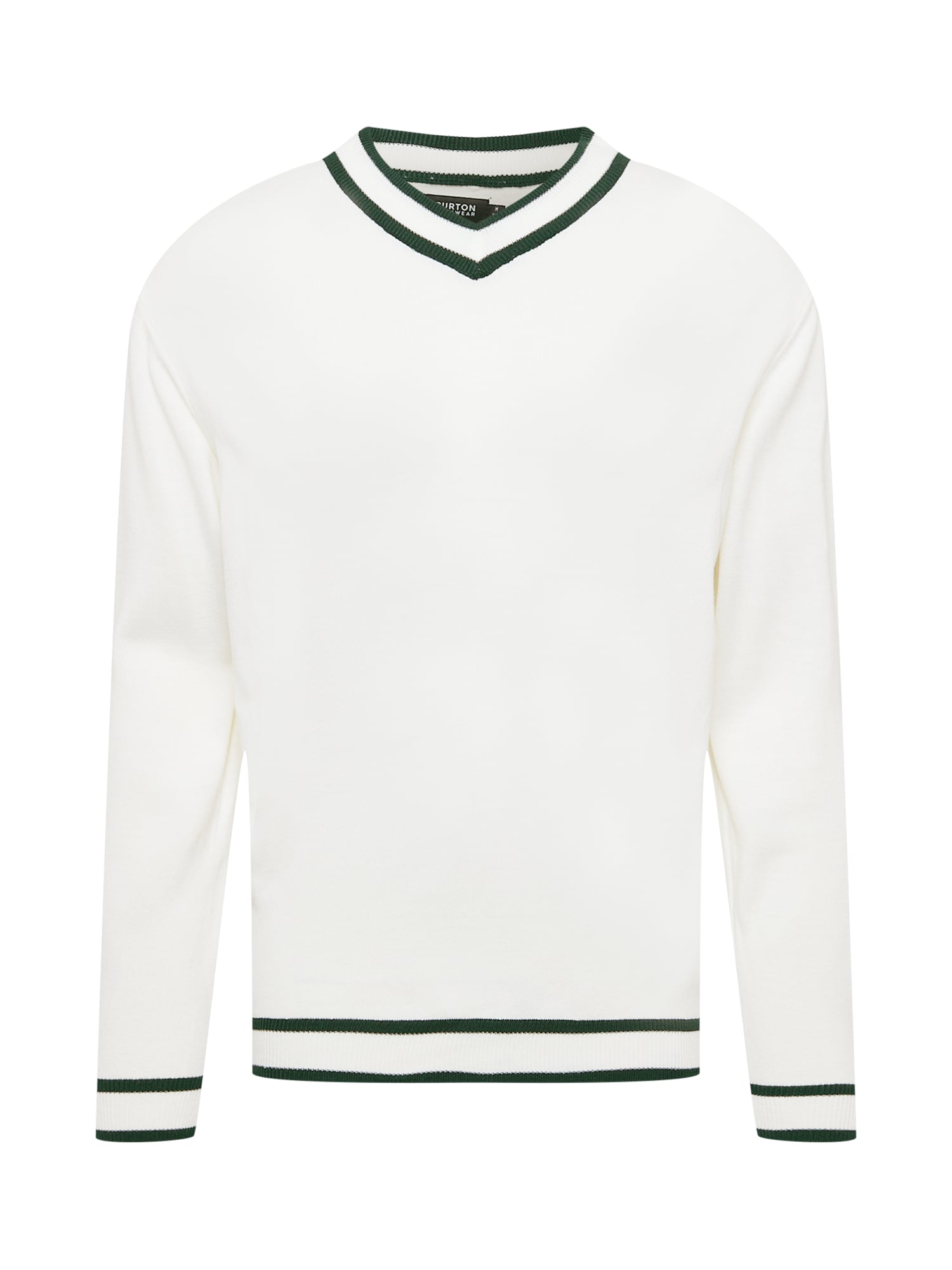 BURTON MENSWEAR LONDON Пуловер  тъмнозелено / бяло