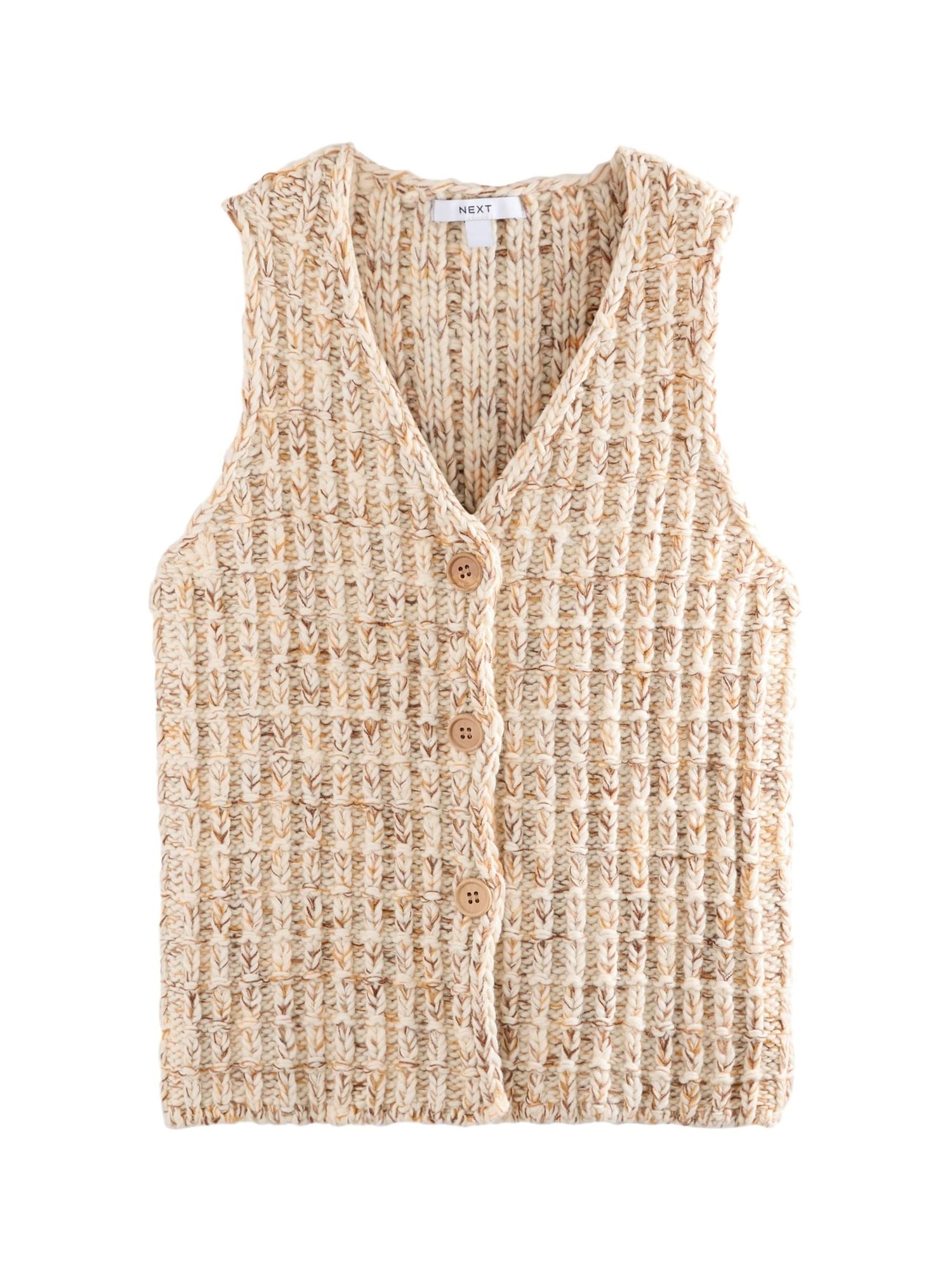Next Vestă tricotată  galben miere