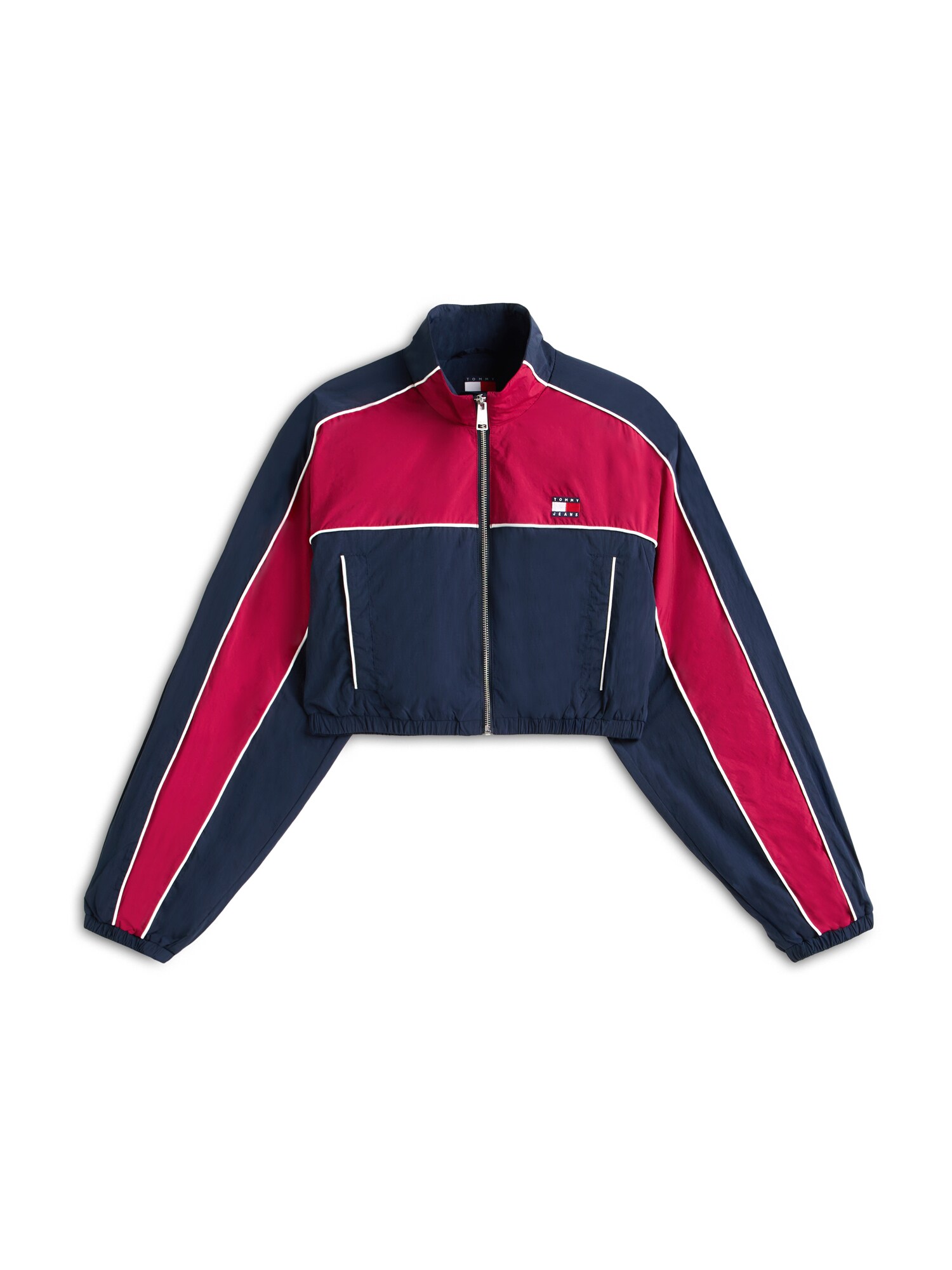 Tommy Jeans Geacă de primăvară-toamnă  bleumarin / roz zmeură / alb