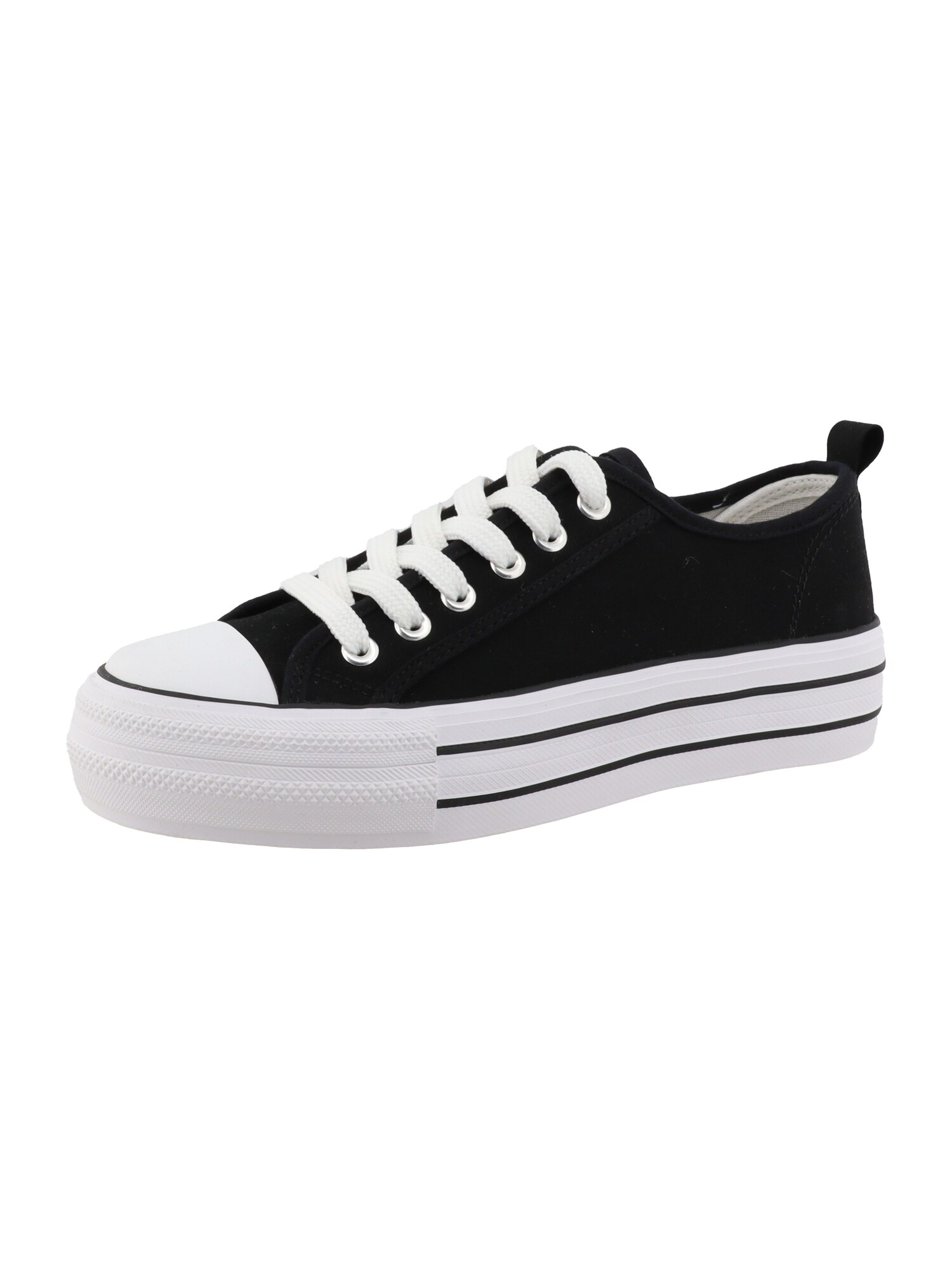 TOM TAILOR Sneaker low  negru / alb