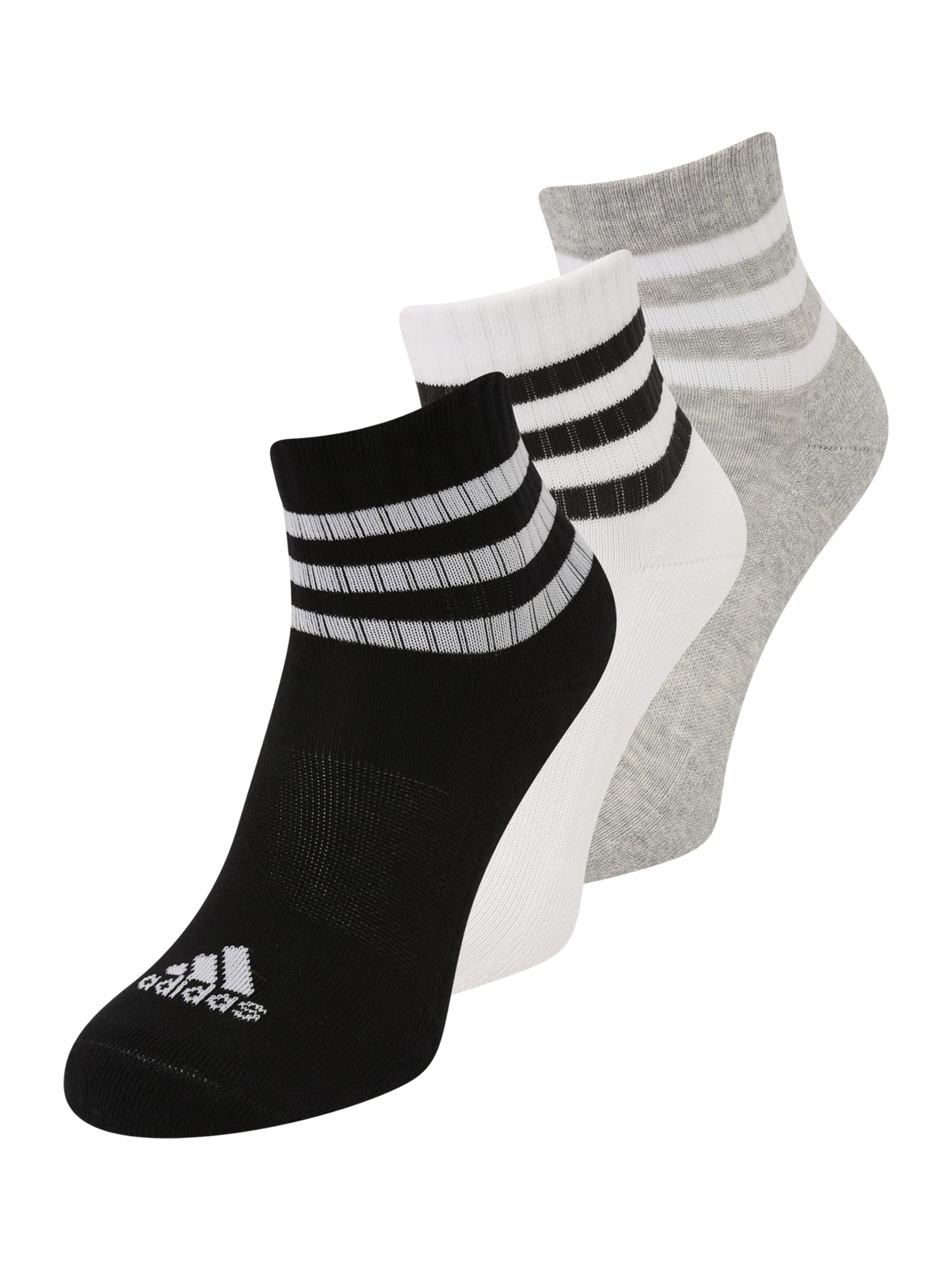 ADIDAS SPORTSWEAR Športové ponožky '3-Stripes Cushioned '  sivá / čierna / biela
