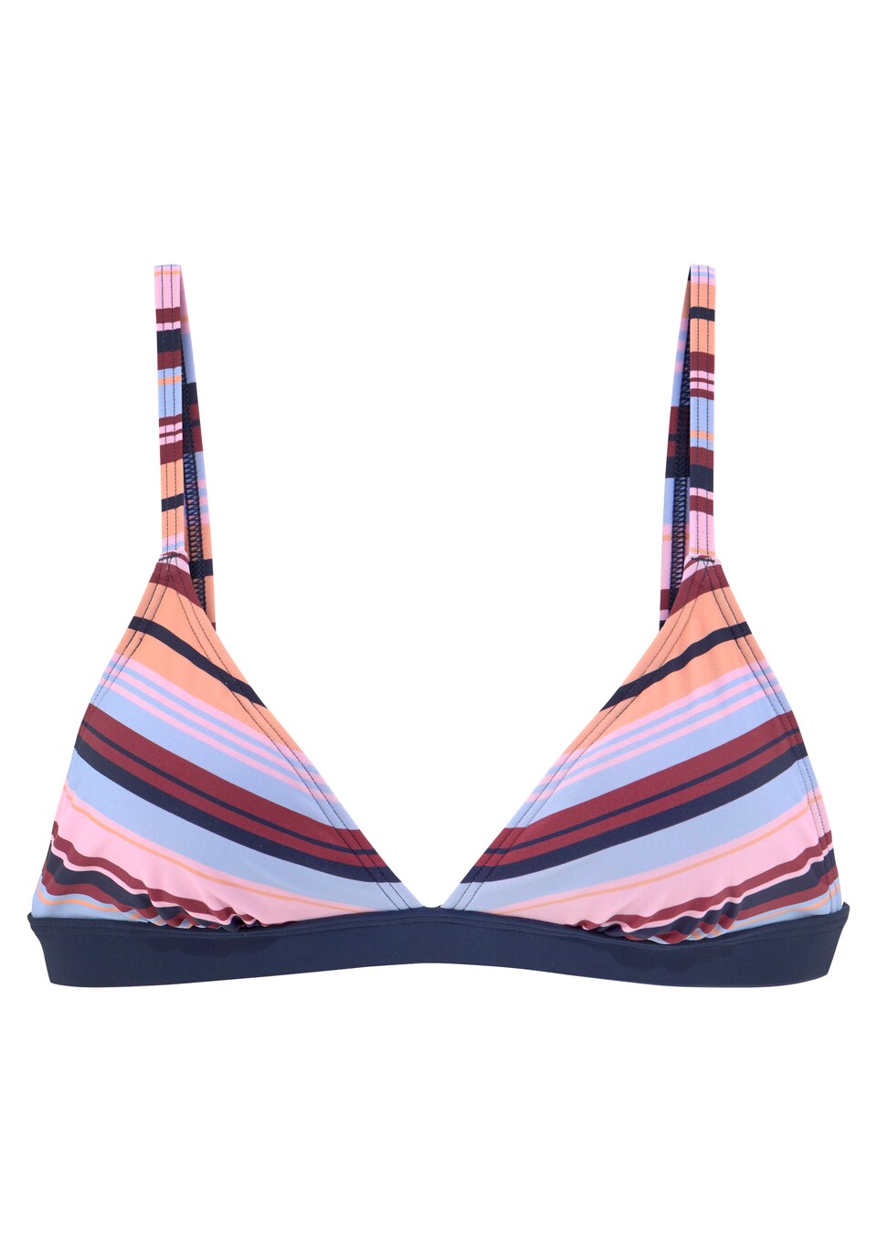 Bikiniöverdel marinblå / persika / rosa