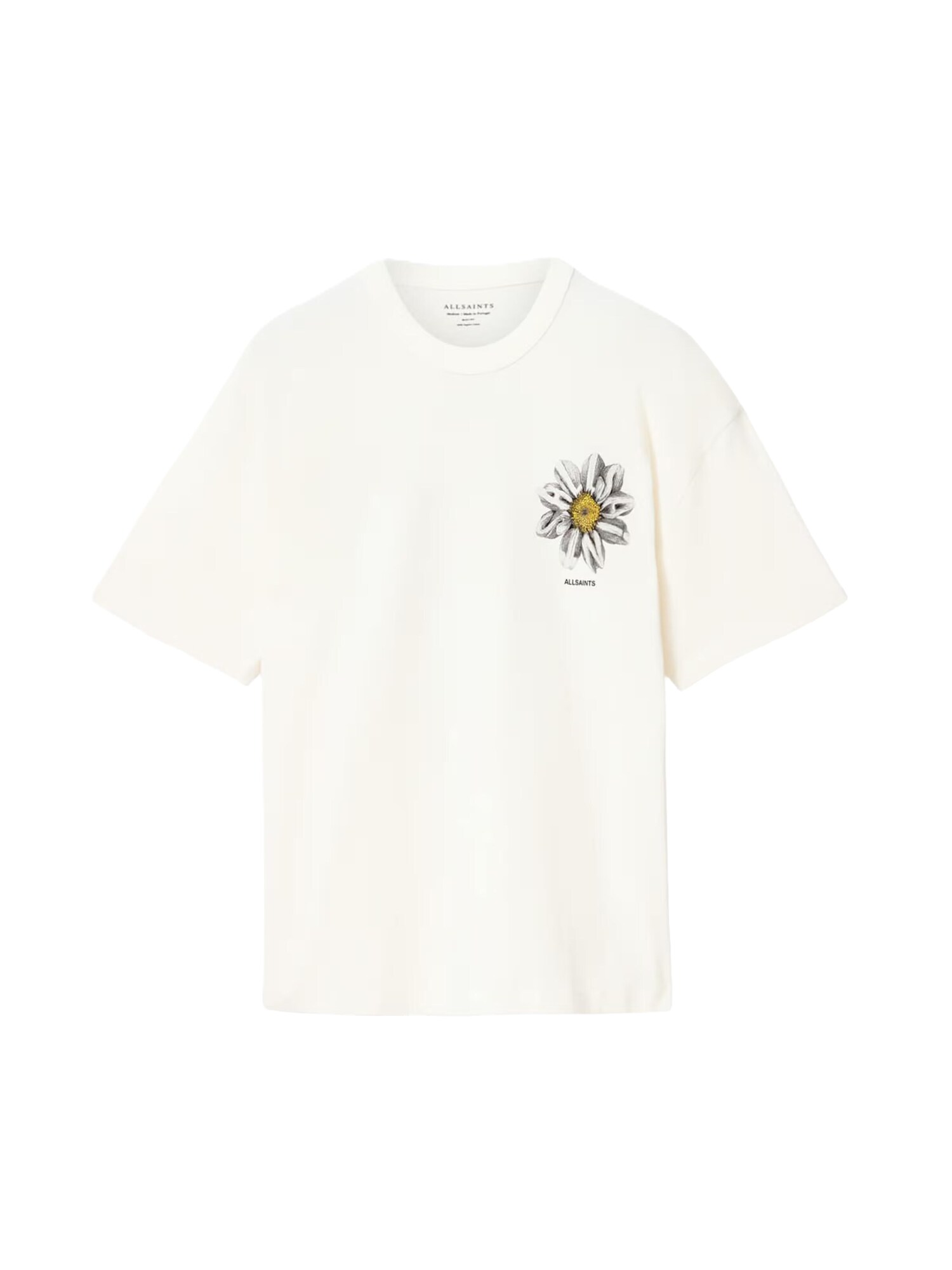 AllSaints Majica 'PETALS'  žuta / svijetlosiva / crna / bijela