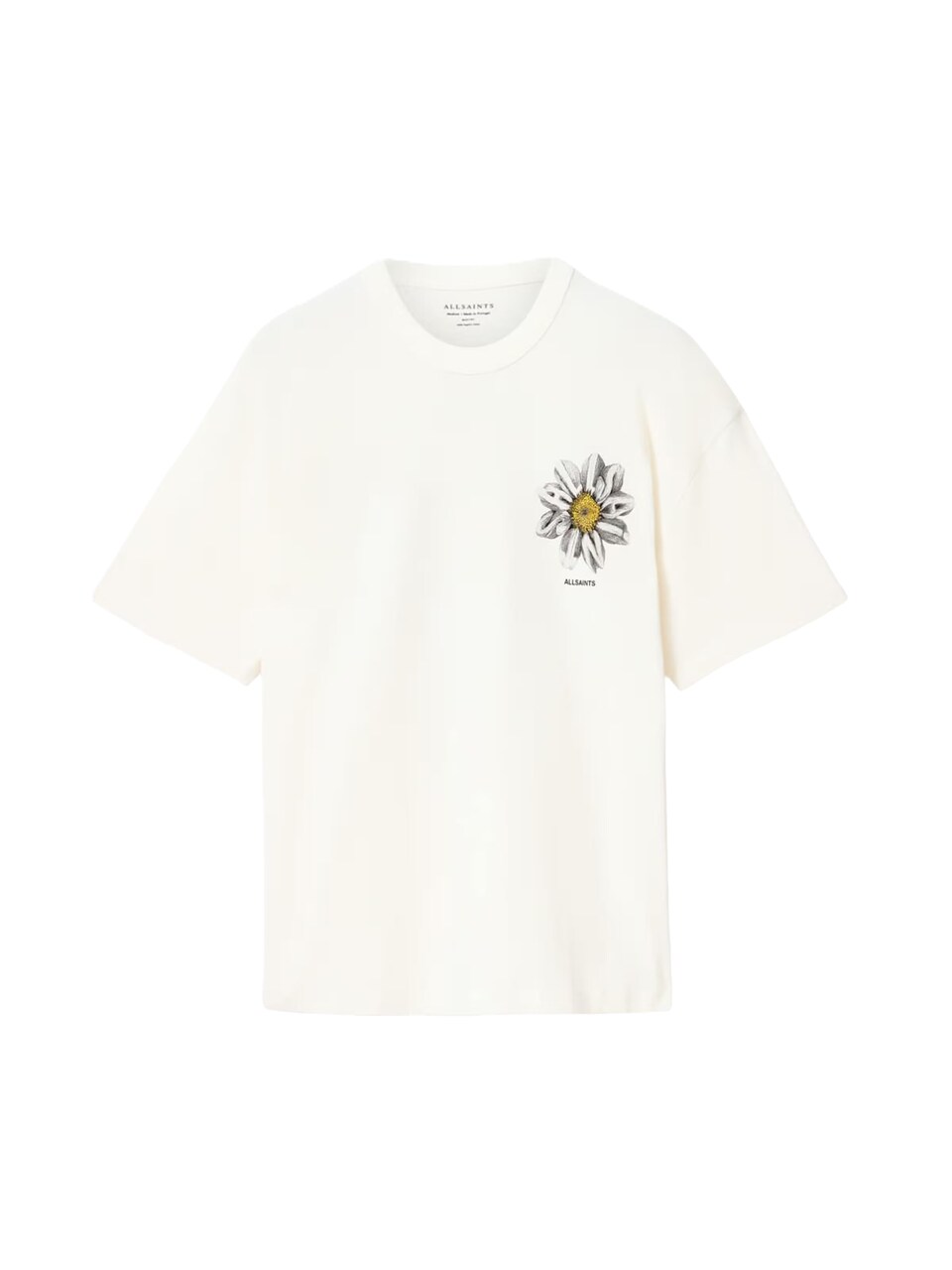 T-shirt 'PETALS' gul / ljusgrå / svart