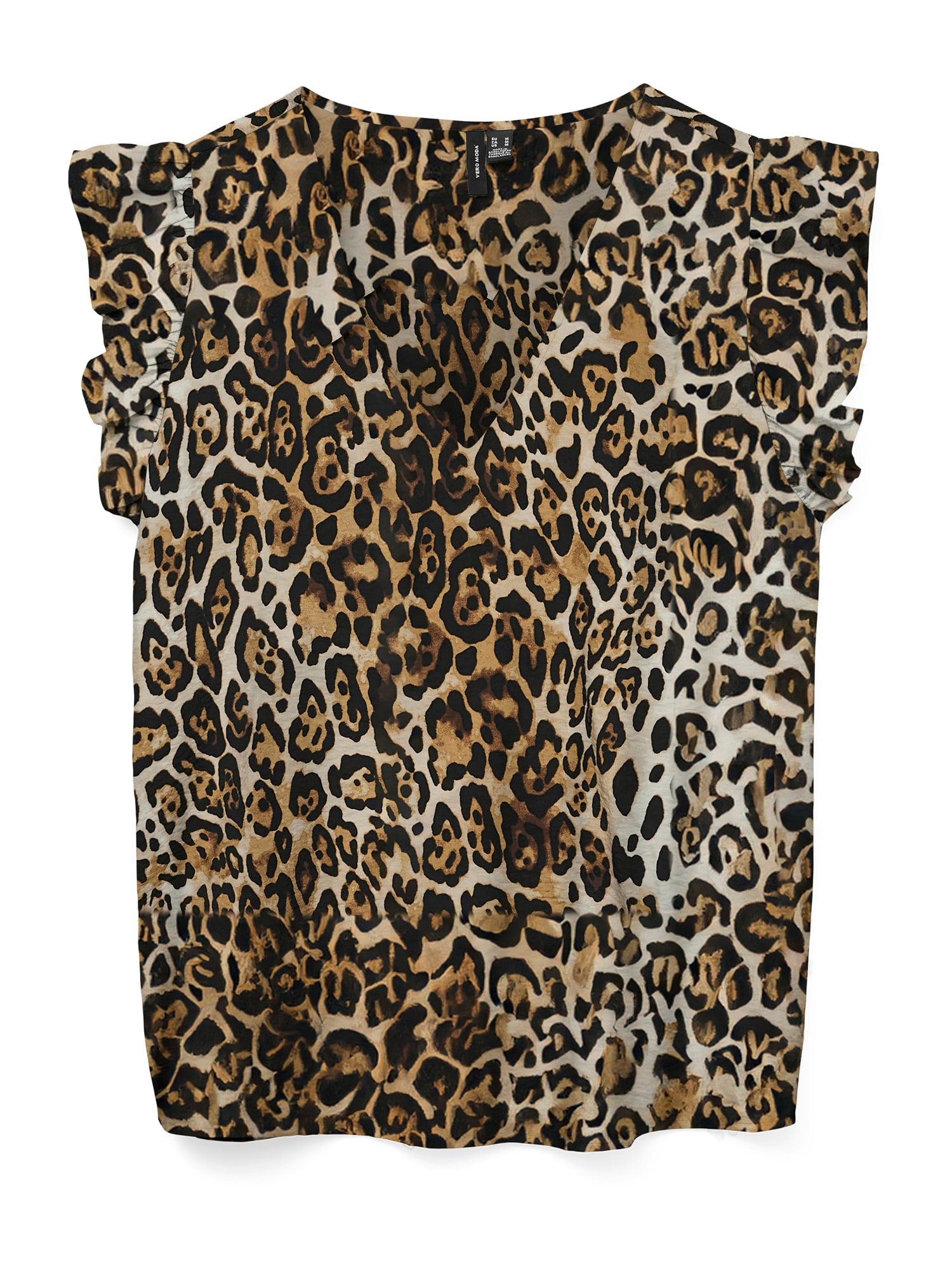 VERO MODA Bluză 'VMJOSIE'  maro / gri deschis / negru