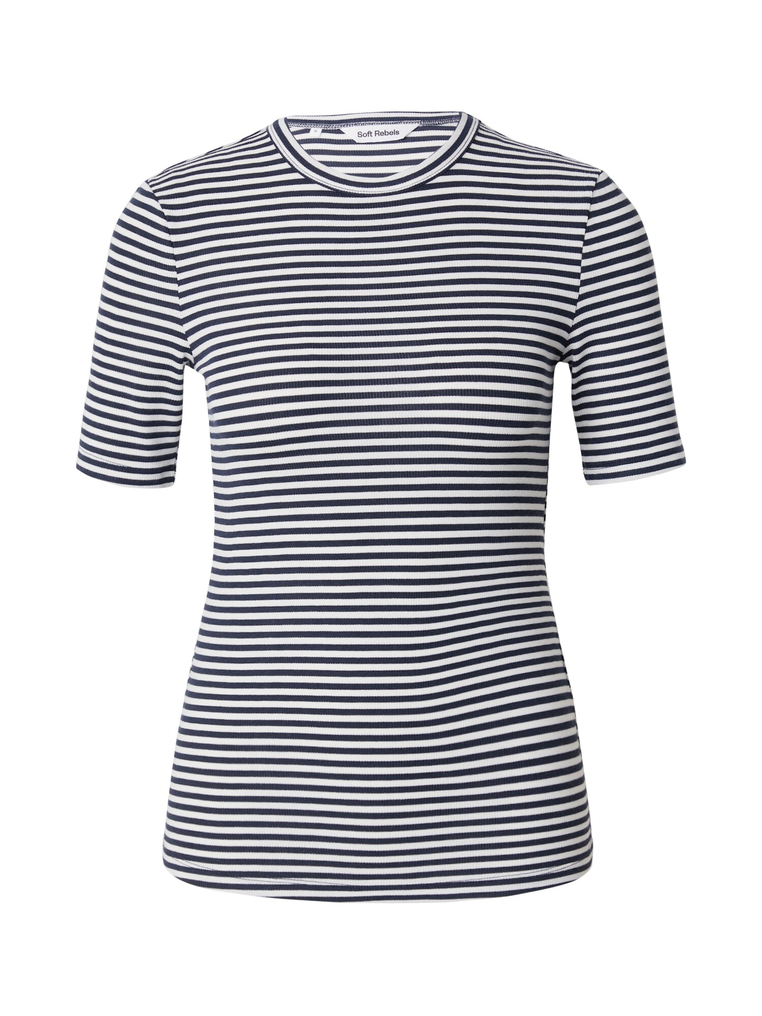 Soft Rebels Tricou Fenja  albastru marin / alb