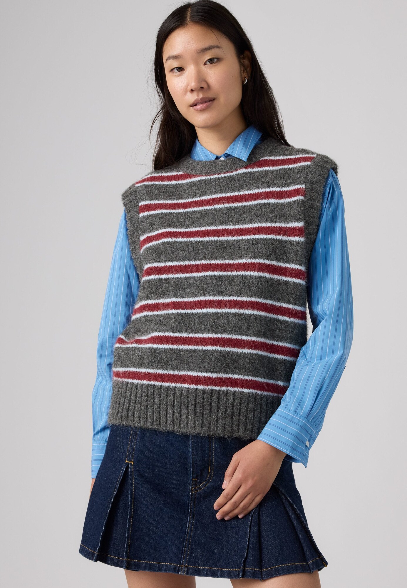 LEVI'S ® Jersey 'ALICE'  verde oscuro / rojo carmesí / blanco – imagen 4