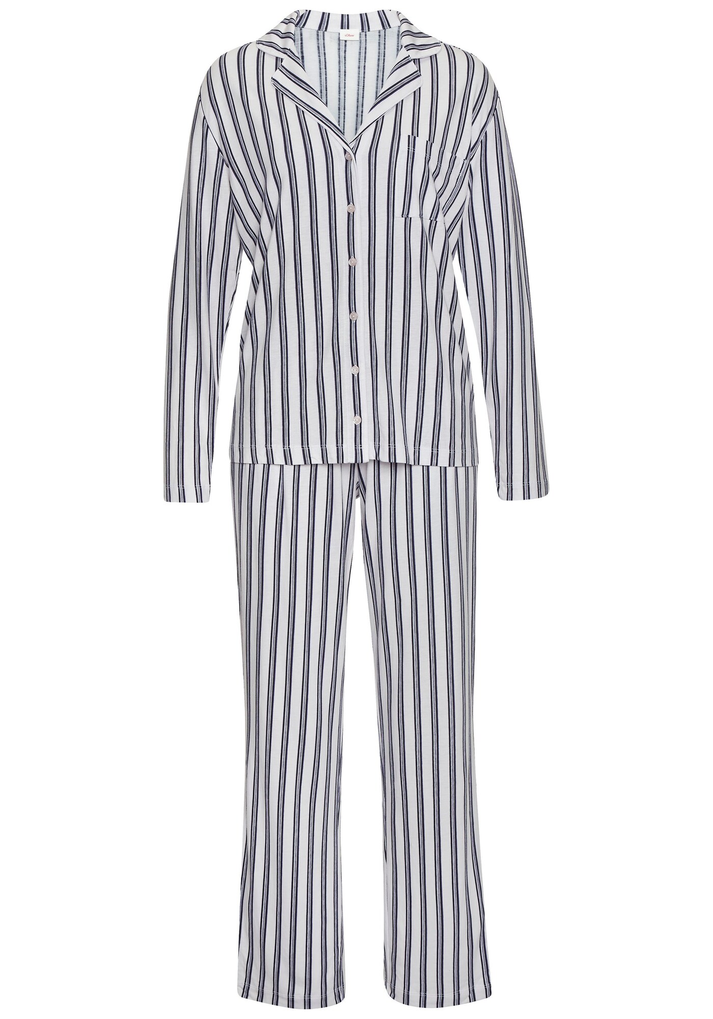 s.Oliver Pijama  albastru marin / negru / alb